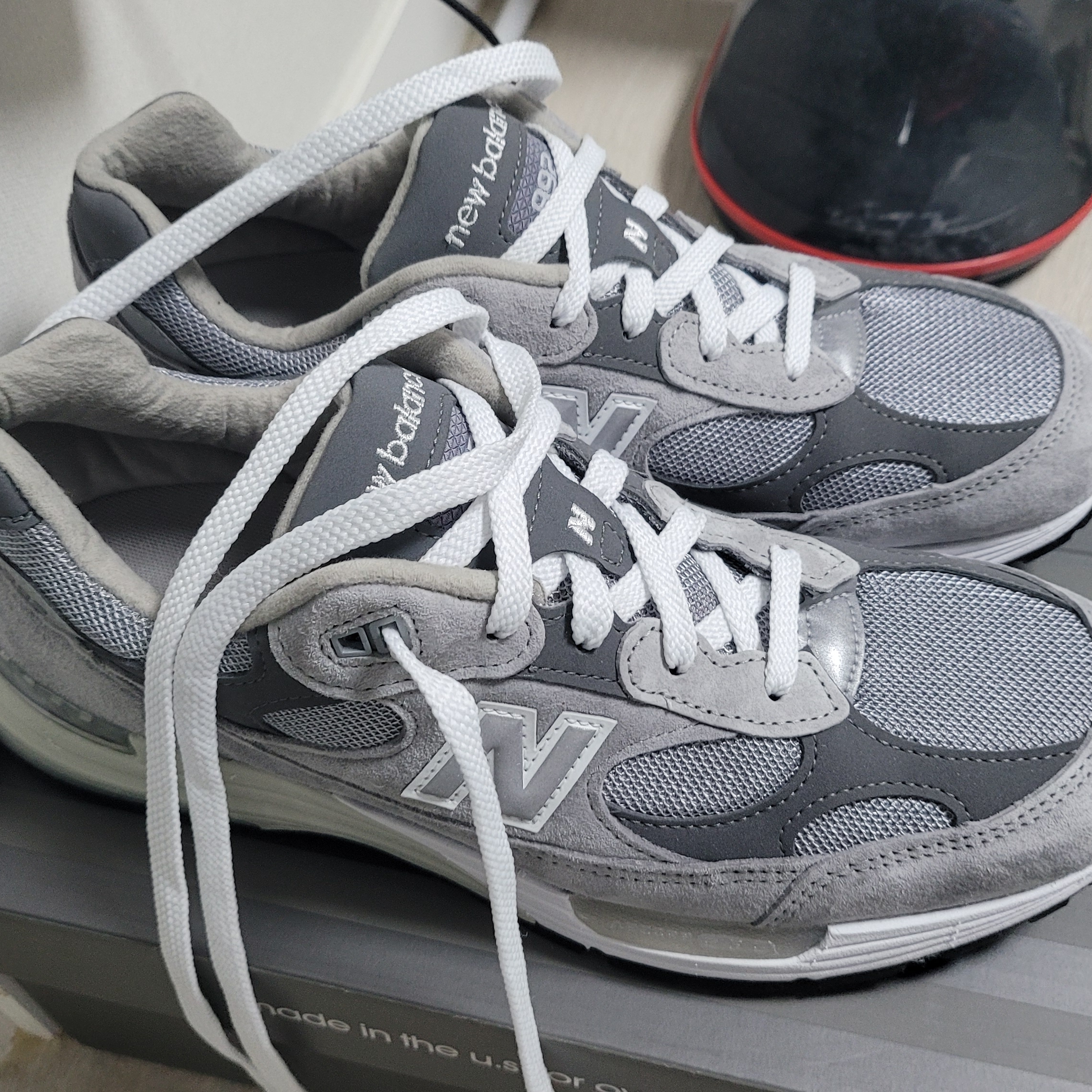 New Balance 992 Made in USA Grey - D Standard 착용 스타일 - 2