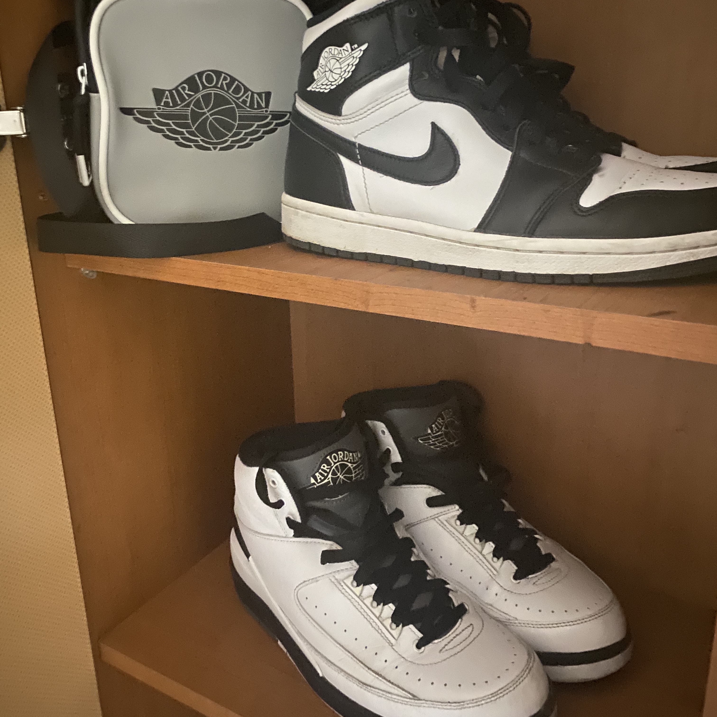 Jordan 2 Retro Wing It, Jordan 1 Retro High OG Black White 2014 착용 스타일 - 2
