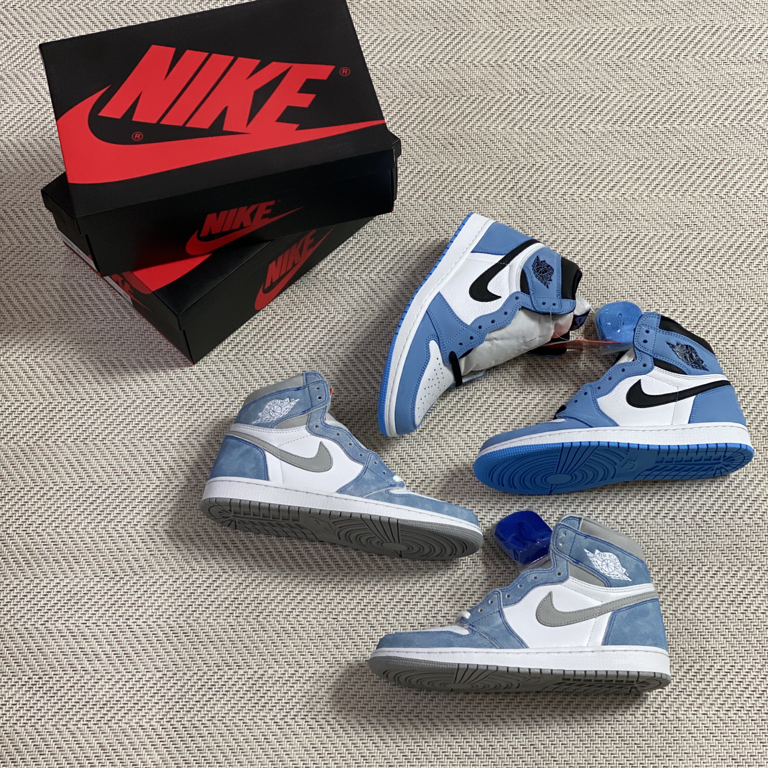 Jordan 1 Retro High OG Hyper Royal, Jordan 1 Retro High OG University Blue 착용 스타일 - 5