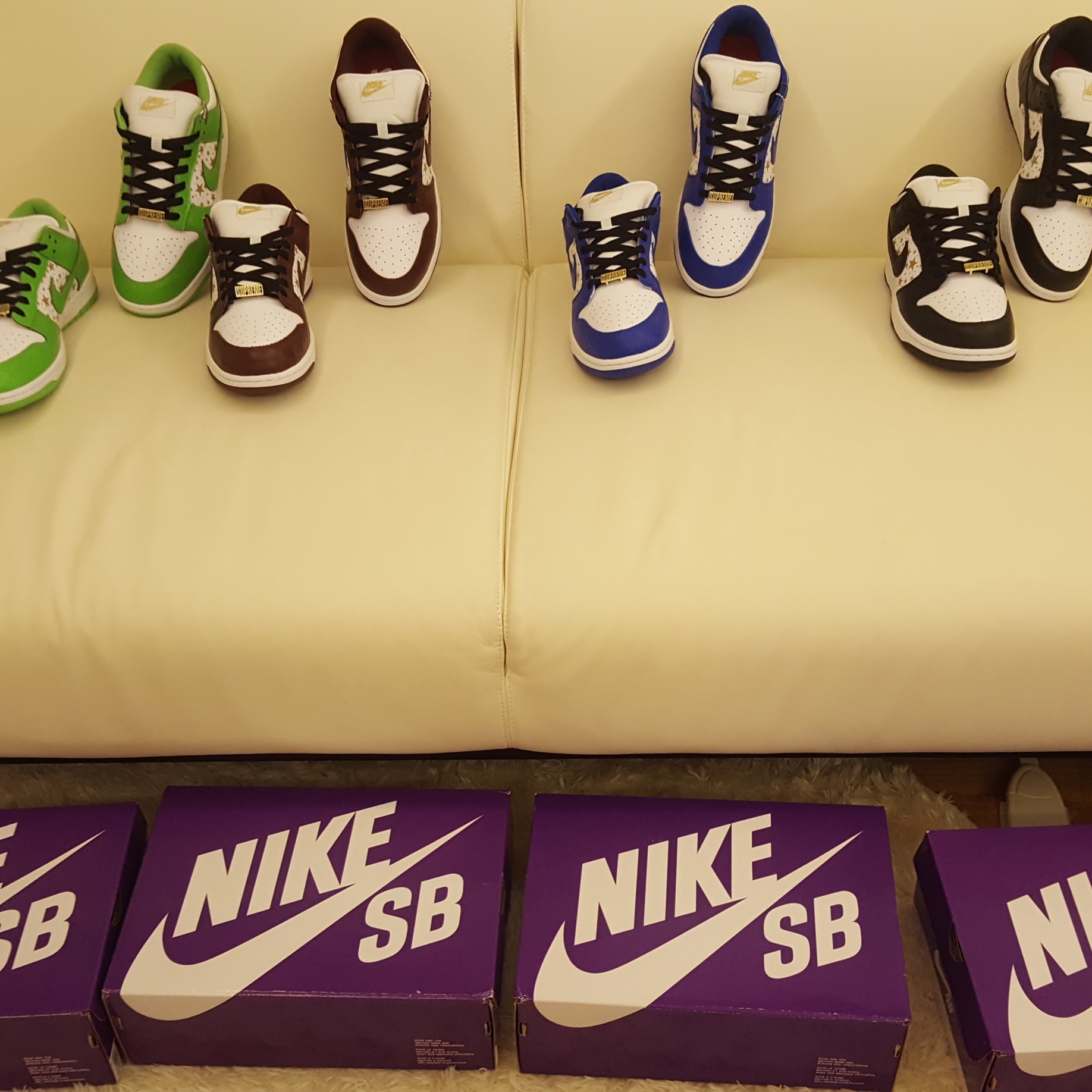 Nike x Supreme SB Dunk Low Mean Green, Nike x Supreme SB Dunk Low Barkroot Brown 착용 스타일