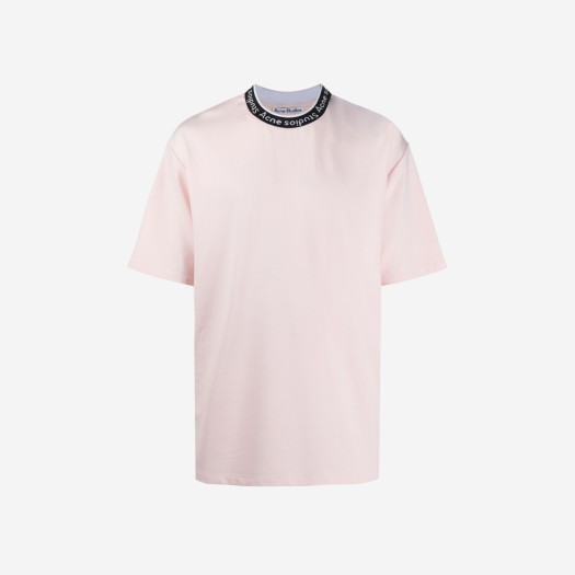 아크네 스튜디오 로고 바인딩 티셔츠 파우더 핑크