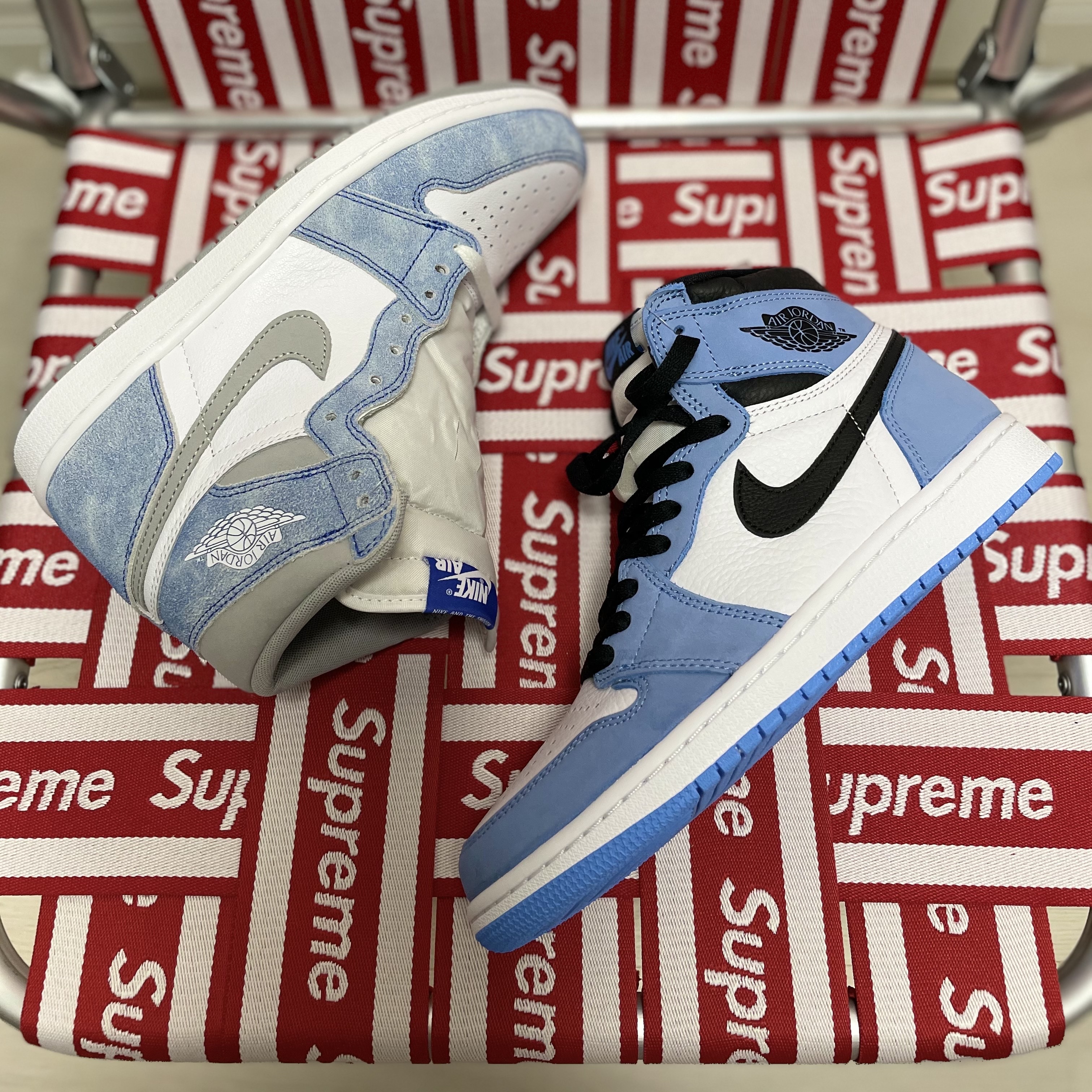 Jordan 1 Retro High OG Hyper Royal, Jordan 1 Retro High OG University Blue 착용 스타일