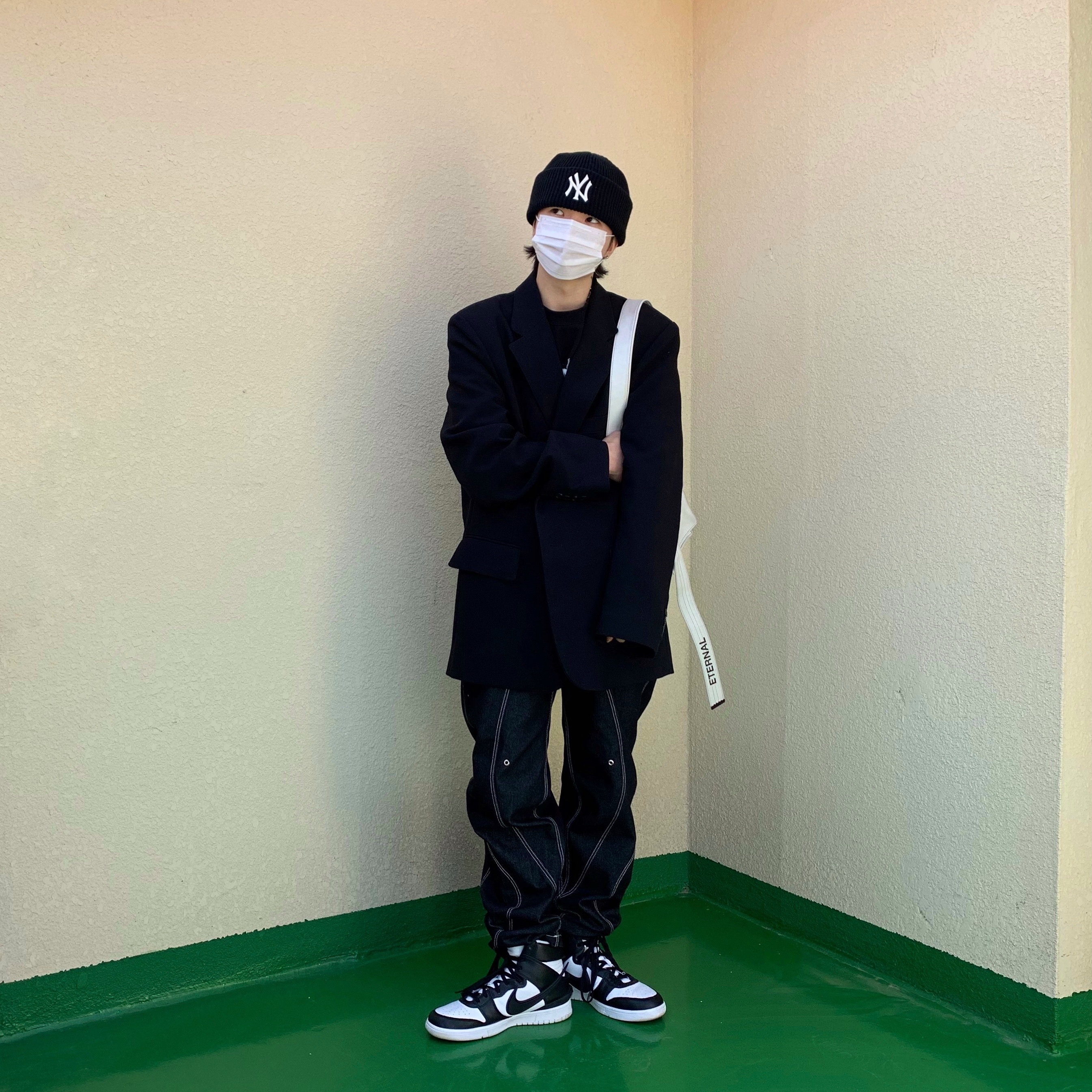 Nike x Ambush Dunk High Black 착용 스타일 - 1