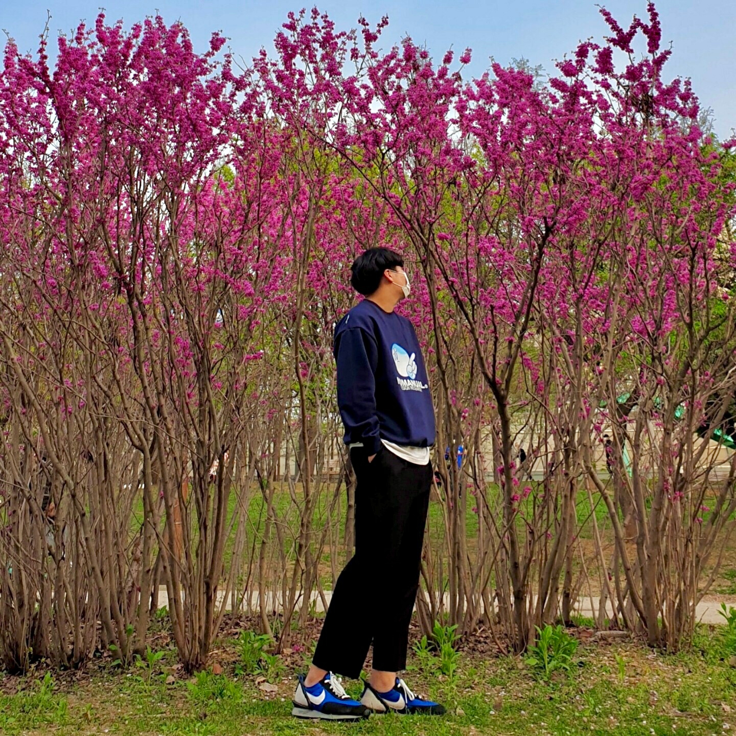 Nike x Undercover Daybreak Blue Jay 착용 스타일