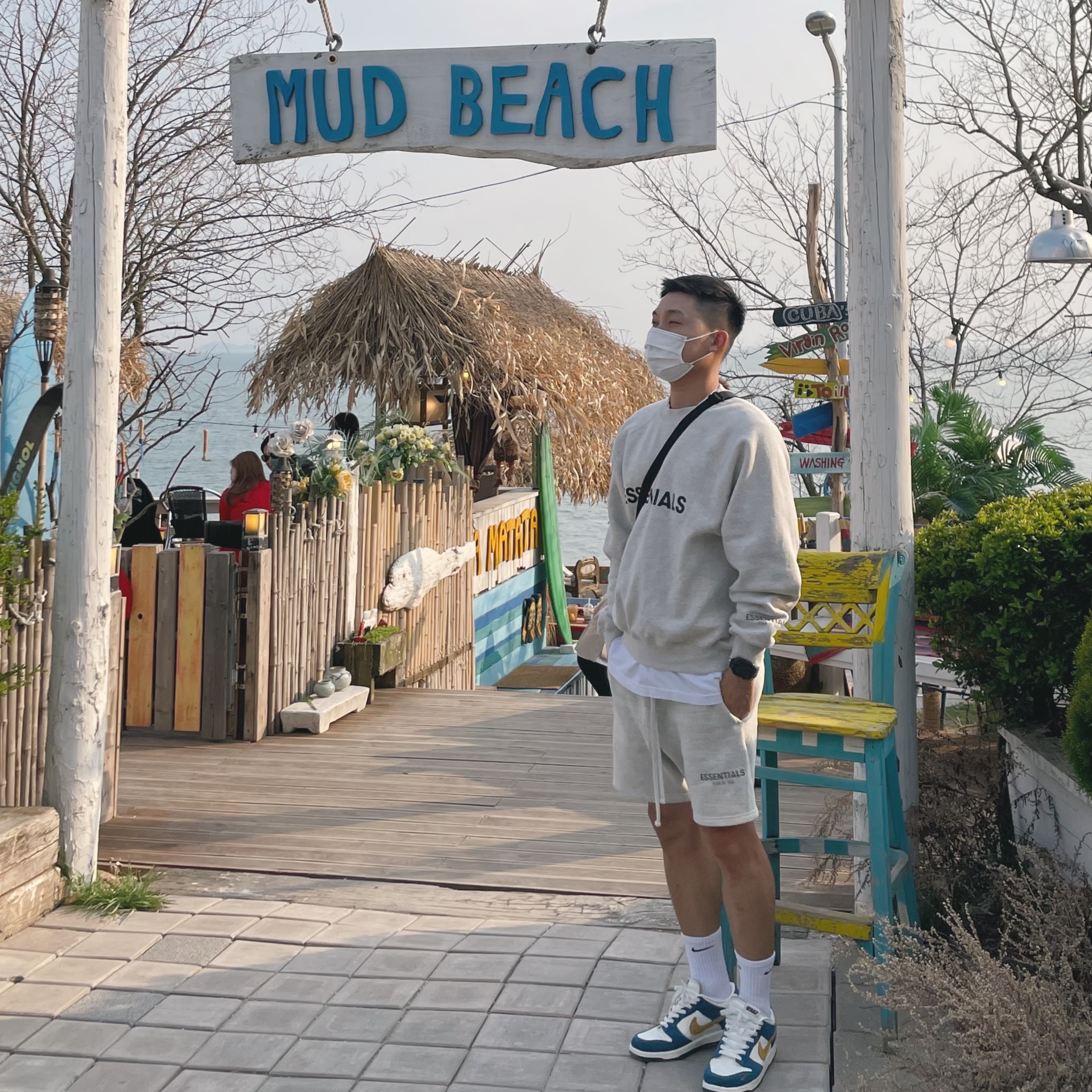 Nike x Kasina Dunk Low 80's Bus, Essentials Fleece Shorts Oatmeal Heather - 20FW 착용 스타일