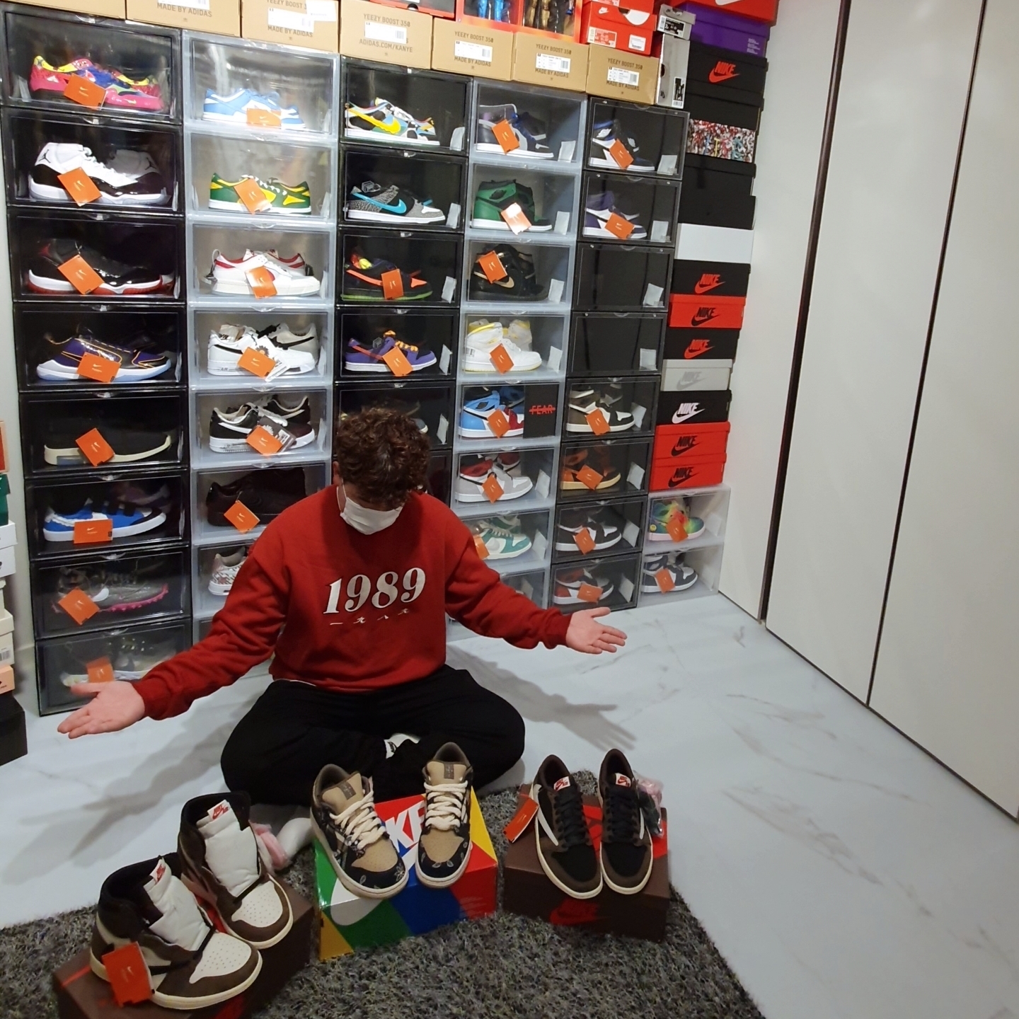 Jordan 1 x Travis Scott Retro High OG SP Mocha, Nike x Travis Scott SB Dunk Low 착용 스타일