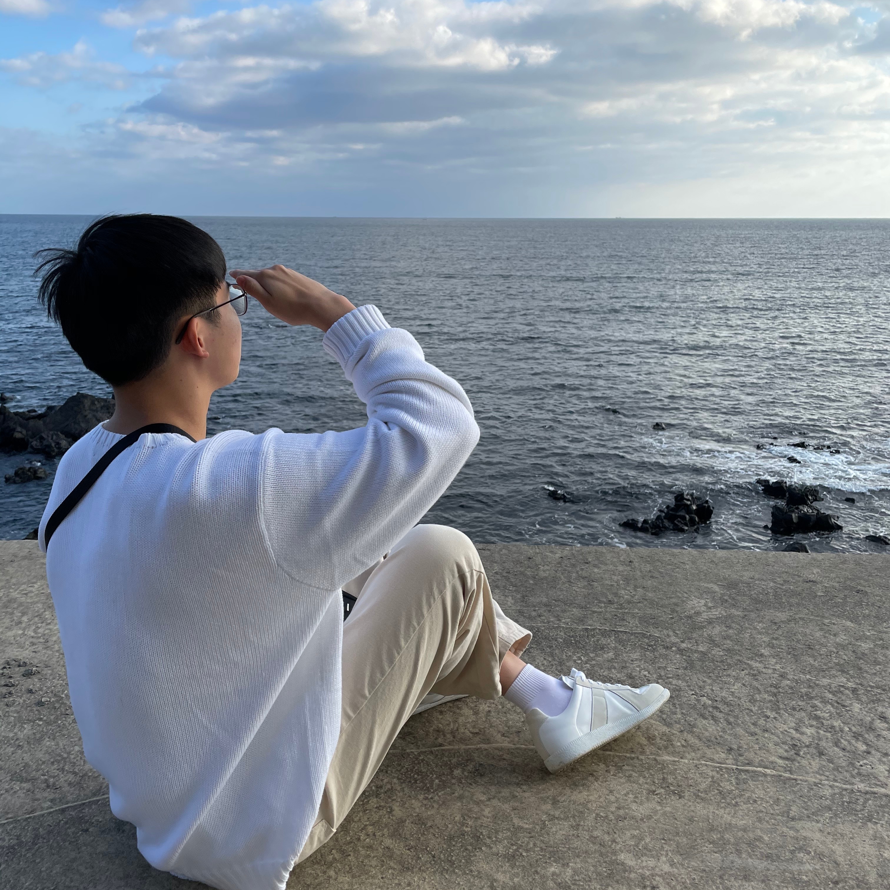 Maison Margiela Calfskin Replica Sneakers White 착용 스타일