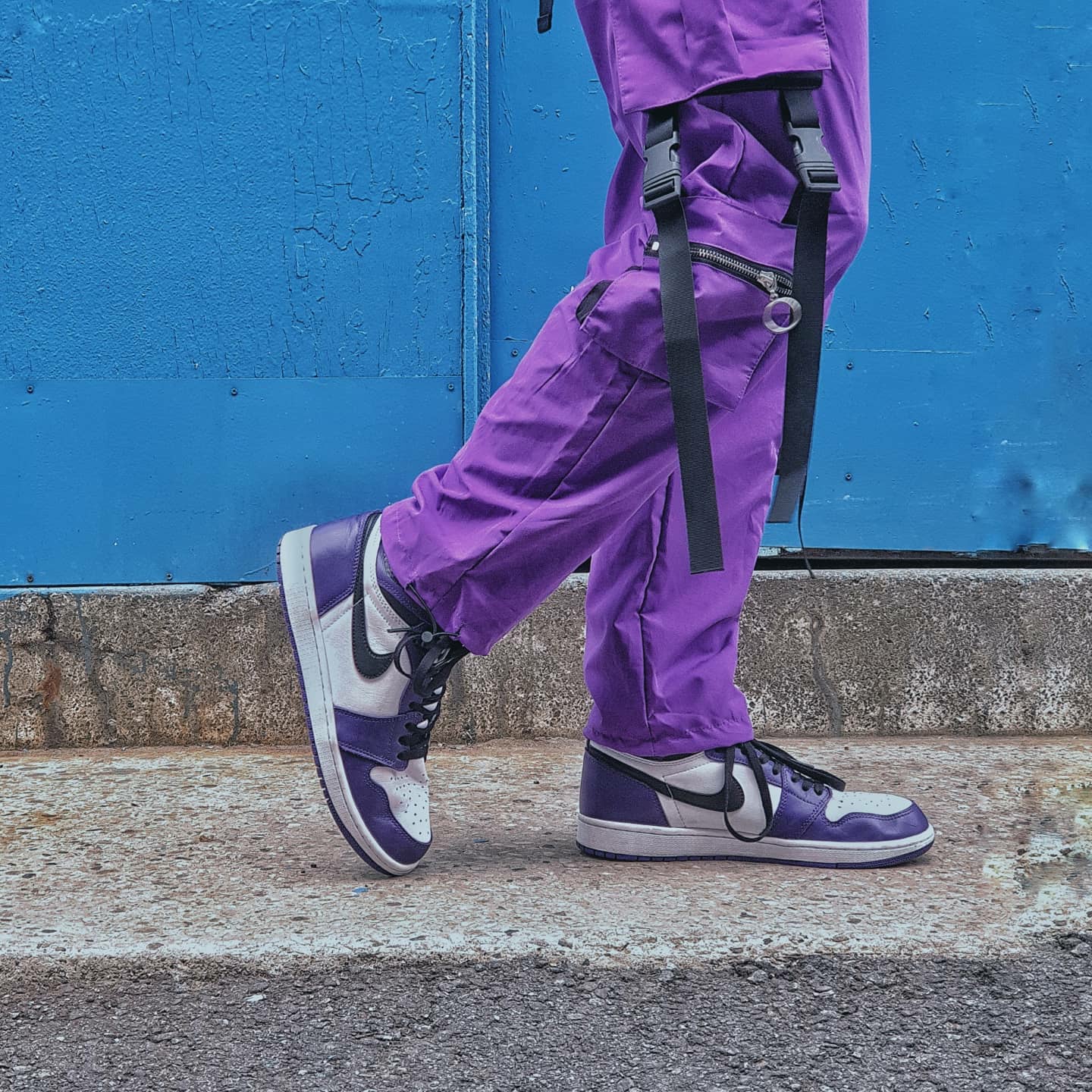 Jordan 1 Retro High OG Court Purple 2020 착용 스타일 - 3