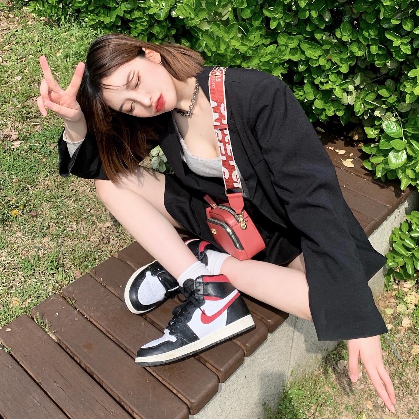 Jordan 1 Retro High OG Gym Red 착용 스타일 - 2