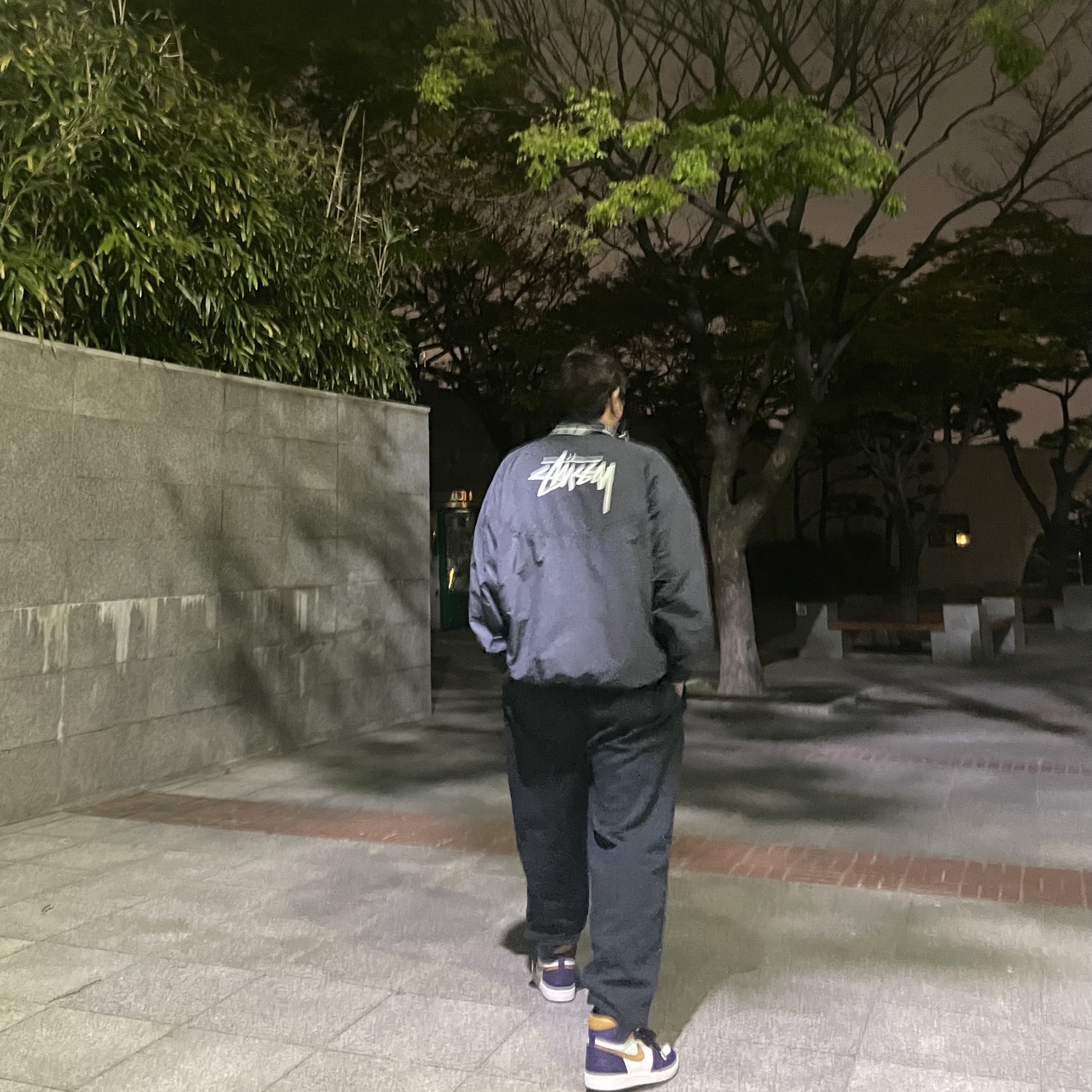 Nike x Stussy Windrunner Jacket Off Noir, Nike x Stussy NRG ZR Fleece Pants Black - US/EU 착용 스타일 - 2