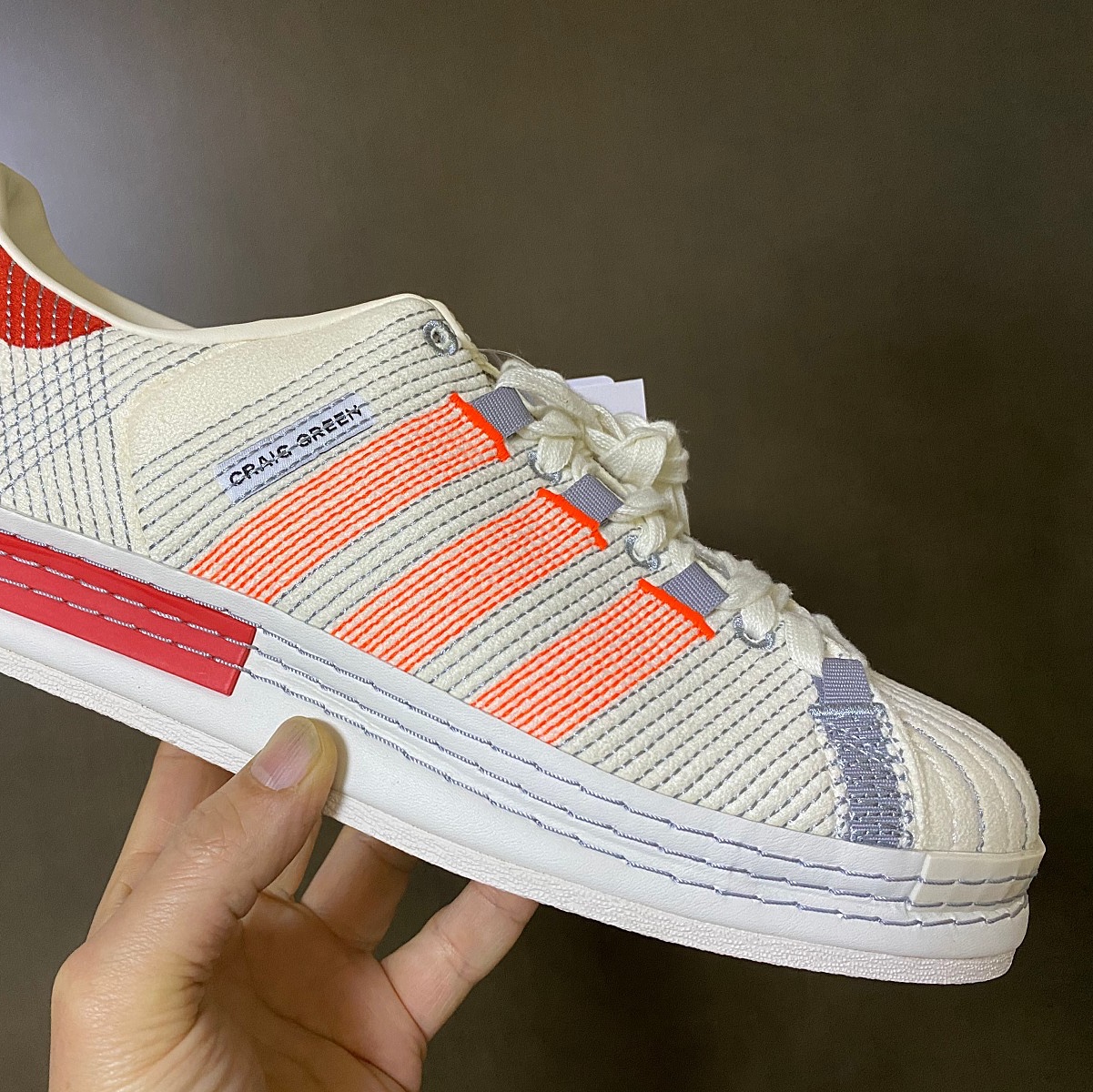 Adidas x Craig Green Superstar Off White 착용 스타일 - 1