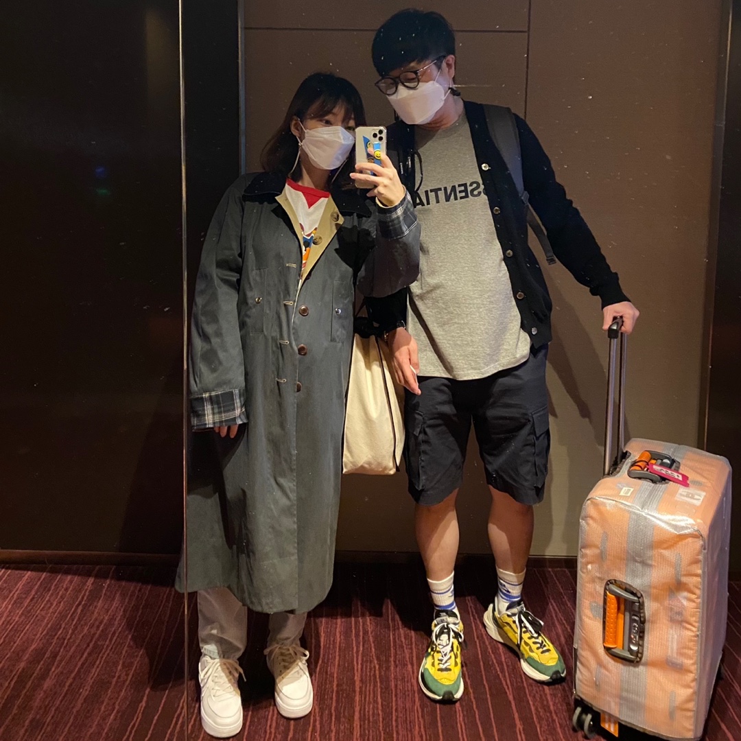 Nike x Sacai VaporWaffle Tour Yellow & Gorge Green Sail, Essentials 3D Silicon Applique Boxy T-Shirt Heather Oatmeal - 20FW 착용 스타일 - 2