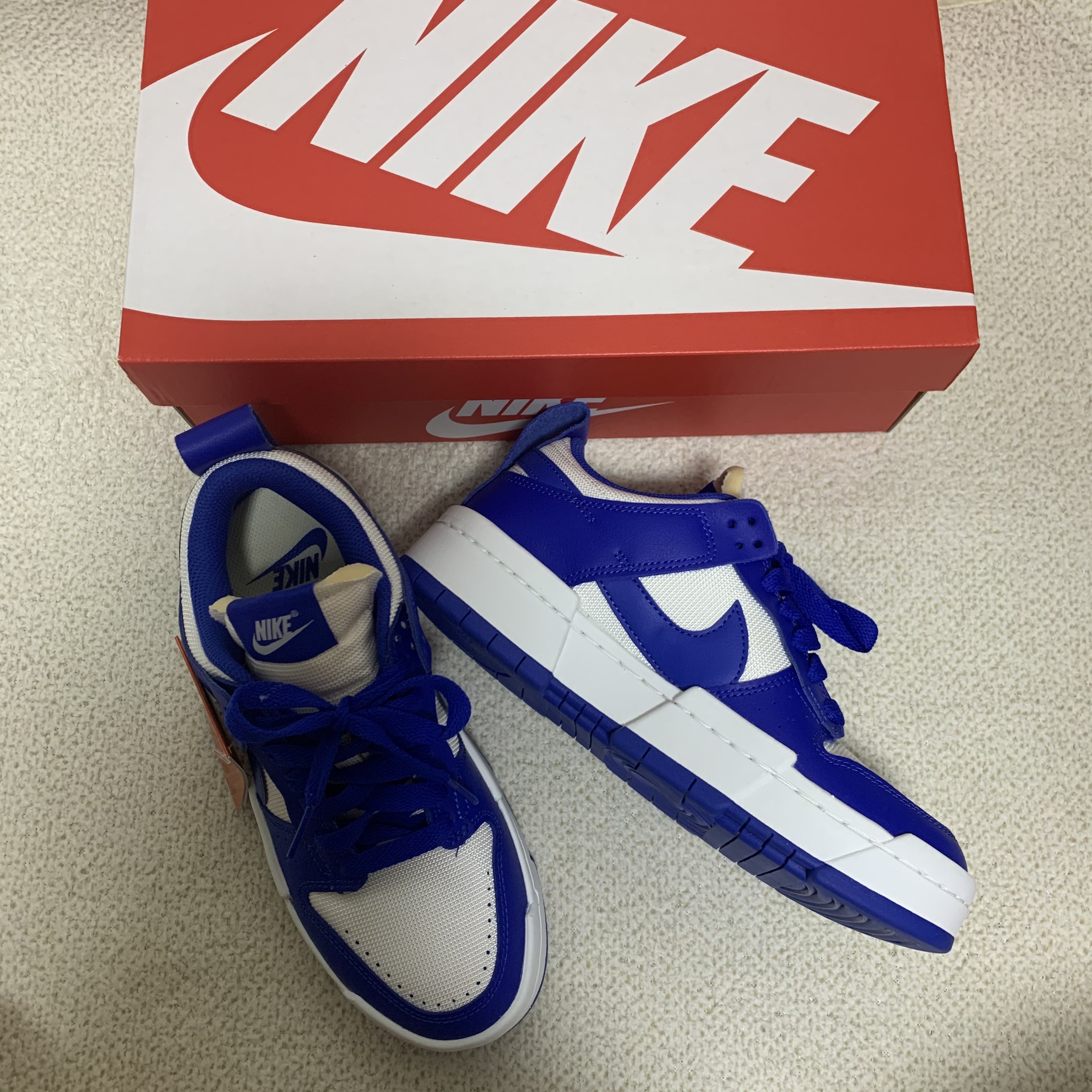 (W) Nike Dunk Low Disrupt Game Royal 착용 스타일 - 1