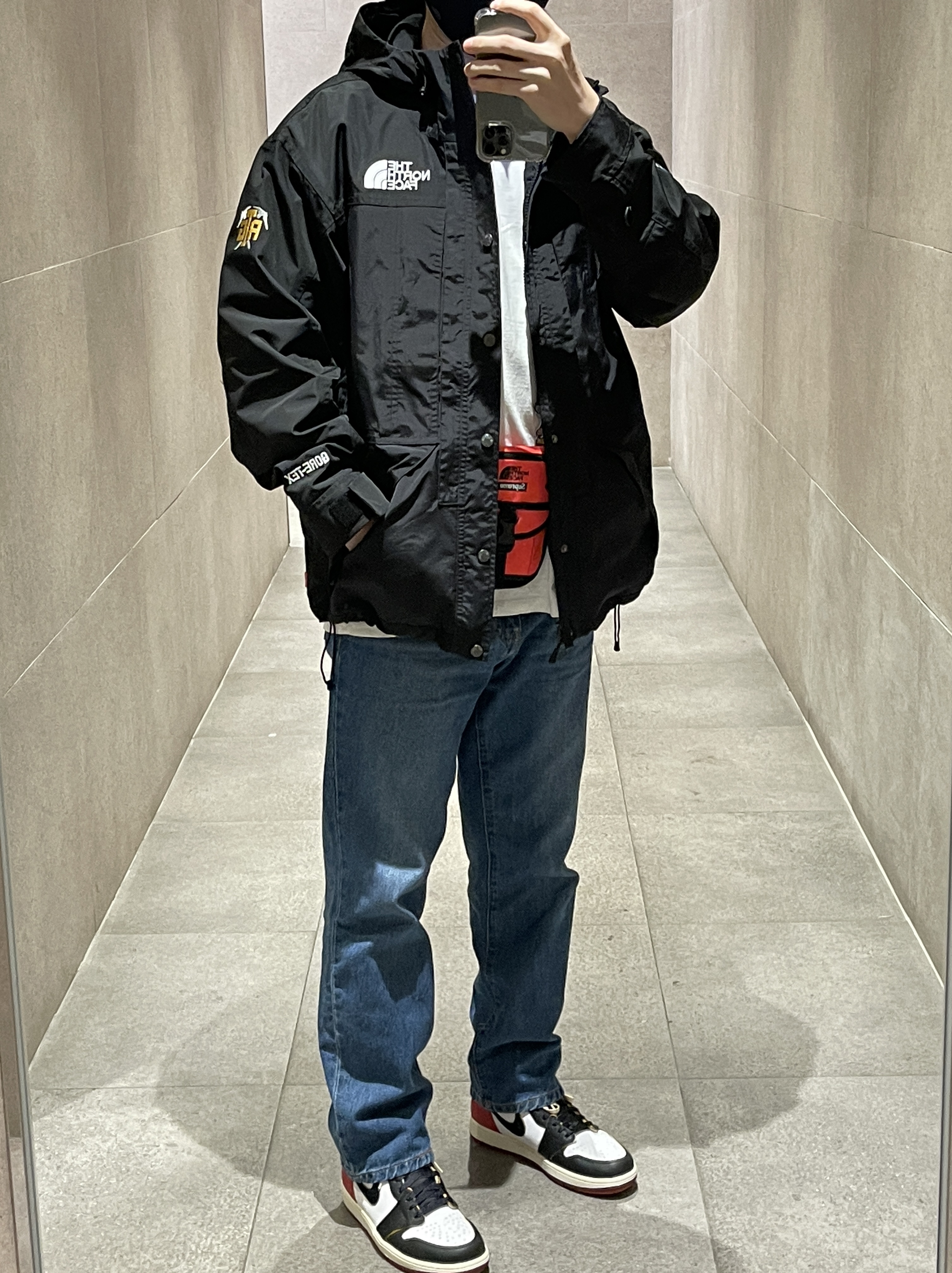 Supreme x The North Face RTG Jacket + Vest Black - 20SS, Jordan 1 x Union Retro High Black Toe 착용 스타일 - 1