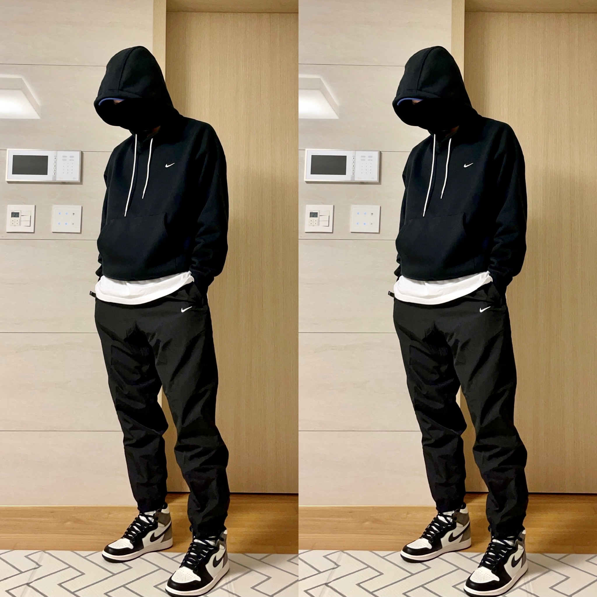 Jordan 1 Retro High OG Black Mocha, Nike M NRG Solo Swoosh Track Pants Black - Asia 착용 스타일
