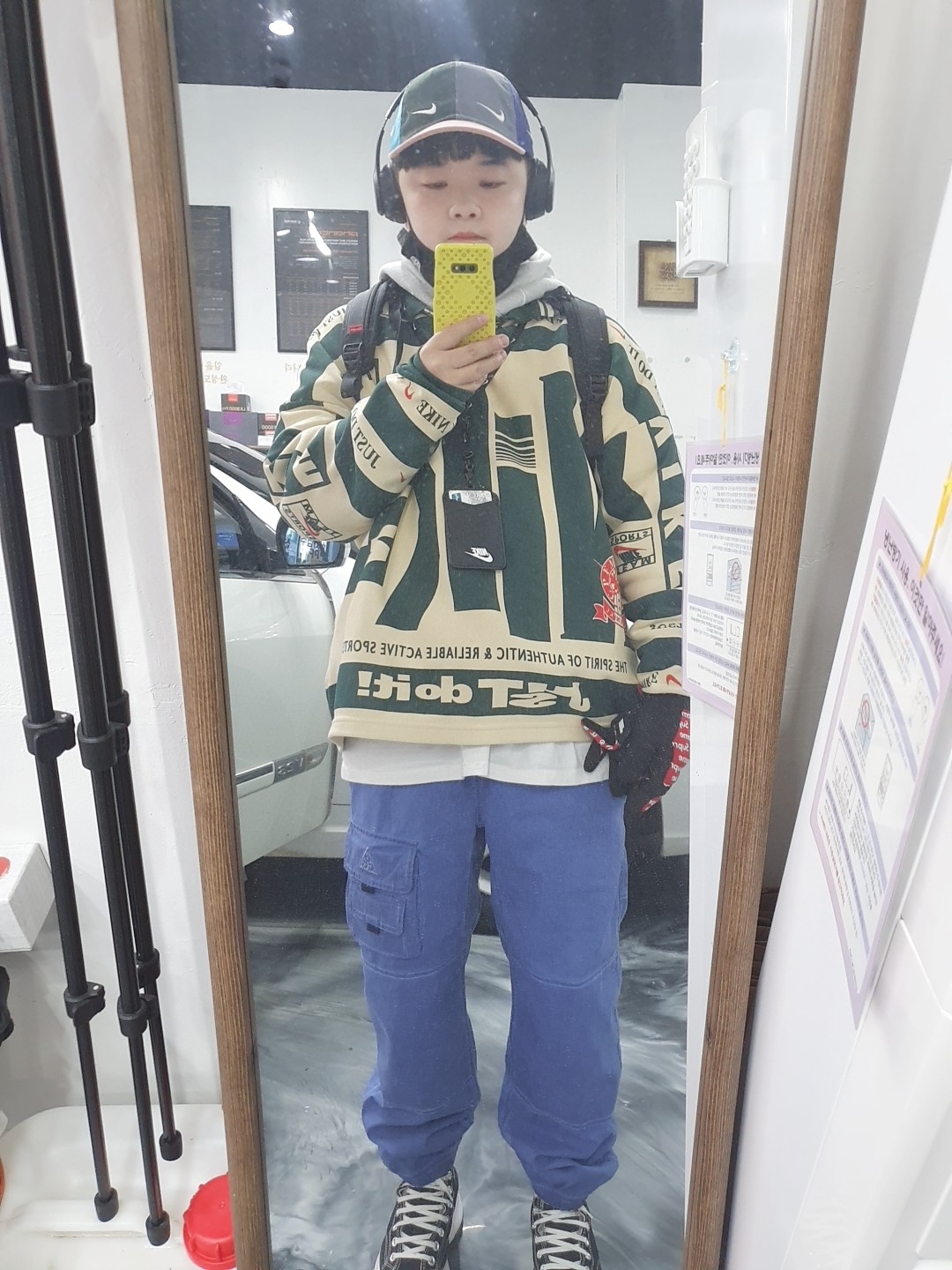 Nike x Cactus Plant Flea Market Long Sleeve Polo Natural - Asia, Converse Run Star Hike Hi Black White Gum 착용 스타일 - 2