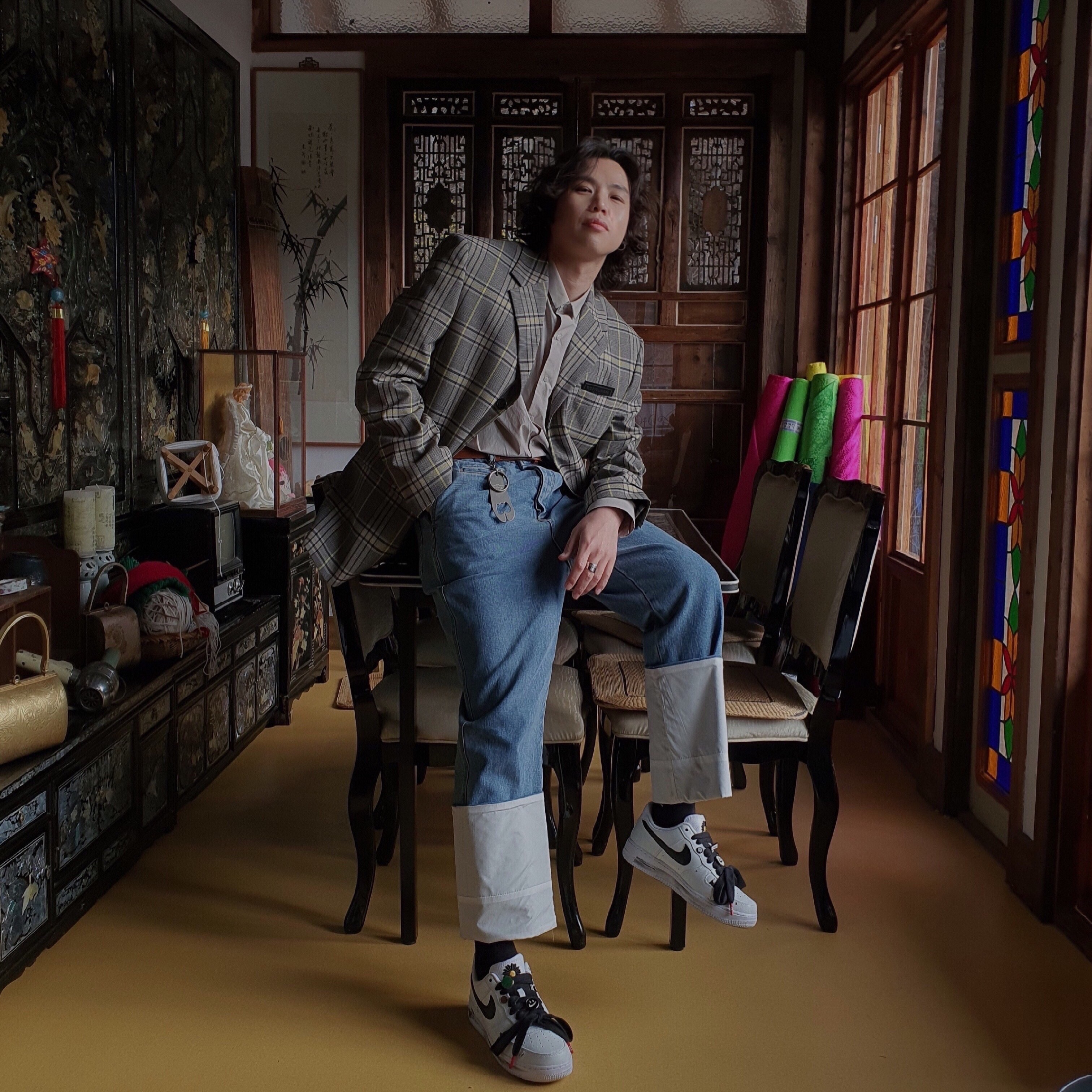 Nike x Peaceminusone Air Force 1 Low Para-Noise 2.0 착용 스타일