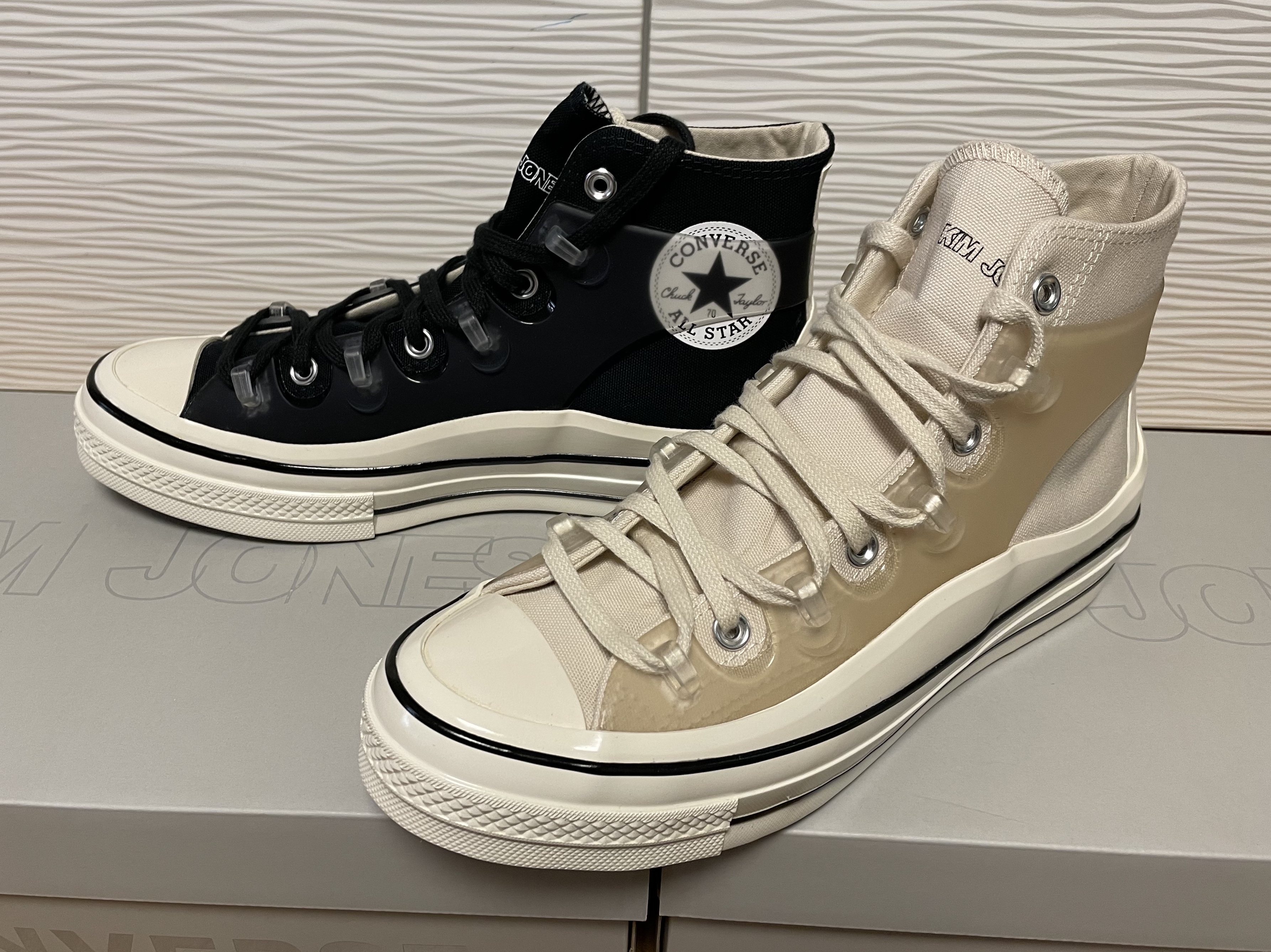 Converse x Kim Jones Chuck 70 Utility Wave High Black, Converse x Kim Jones Chuck 70 Utility Wave High Natural Ivory 착용 스타일 - 1