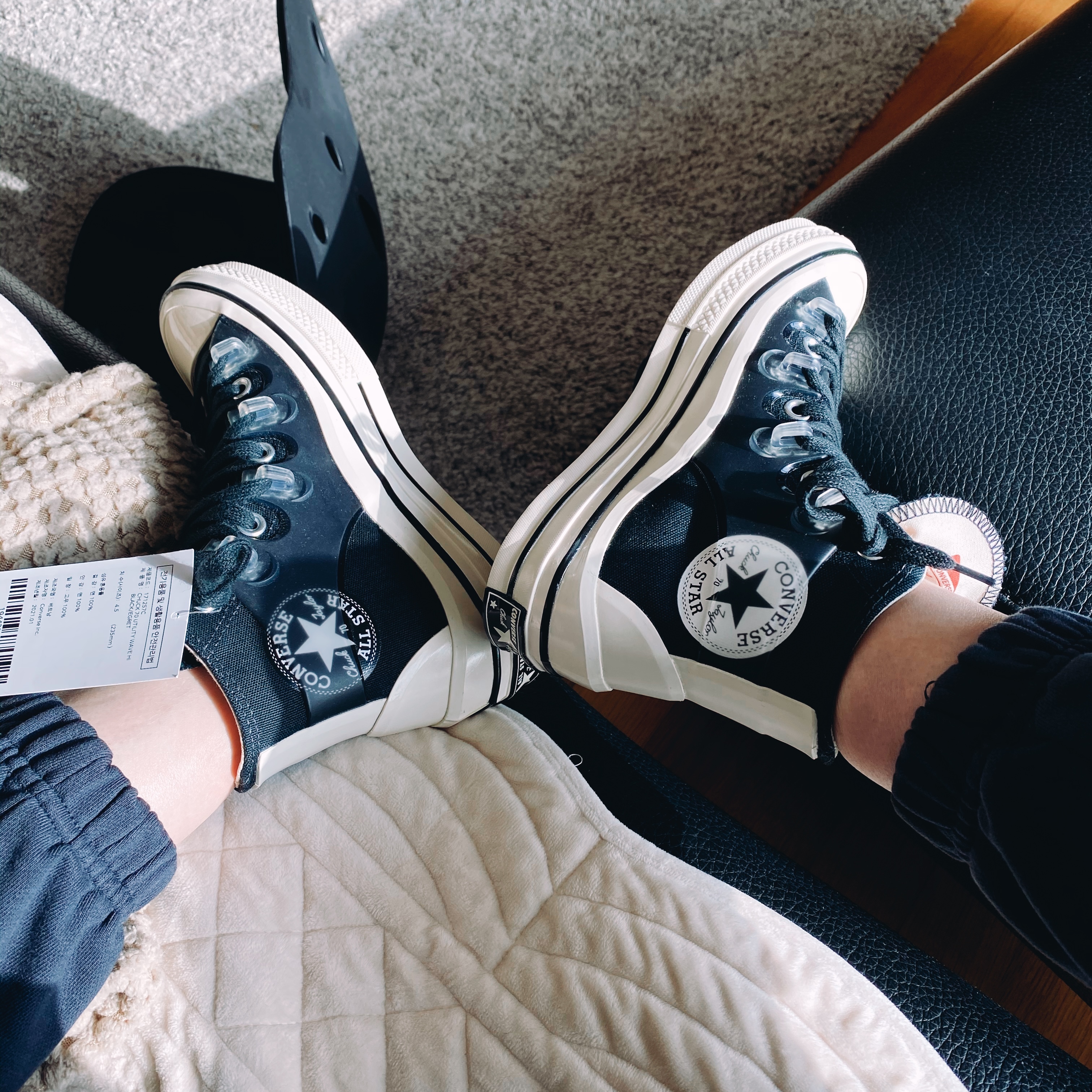 Converse x Kim Jones Chuck 70 Utility Wave High Black 착용 스타일