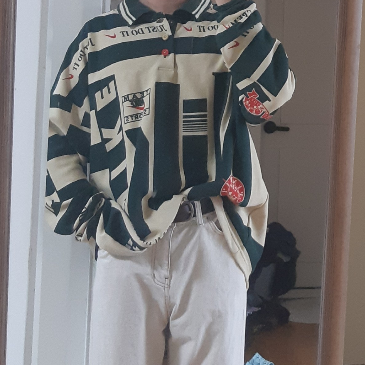 Nike x Cactus Plant Flea Market Long Sleeve Polo Natural - US/EU 착용 스타일