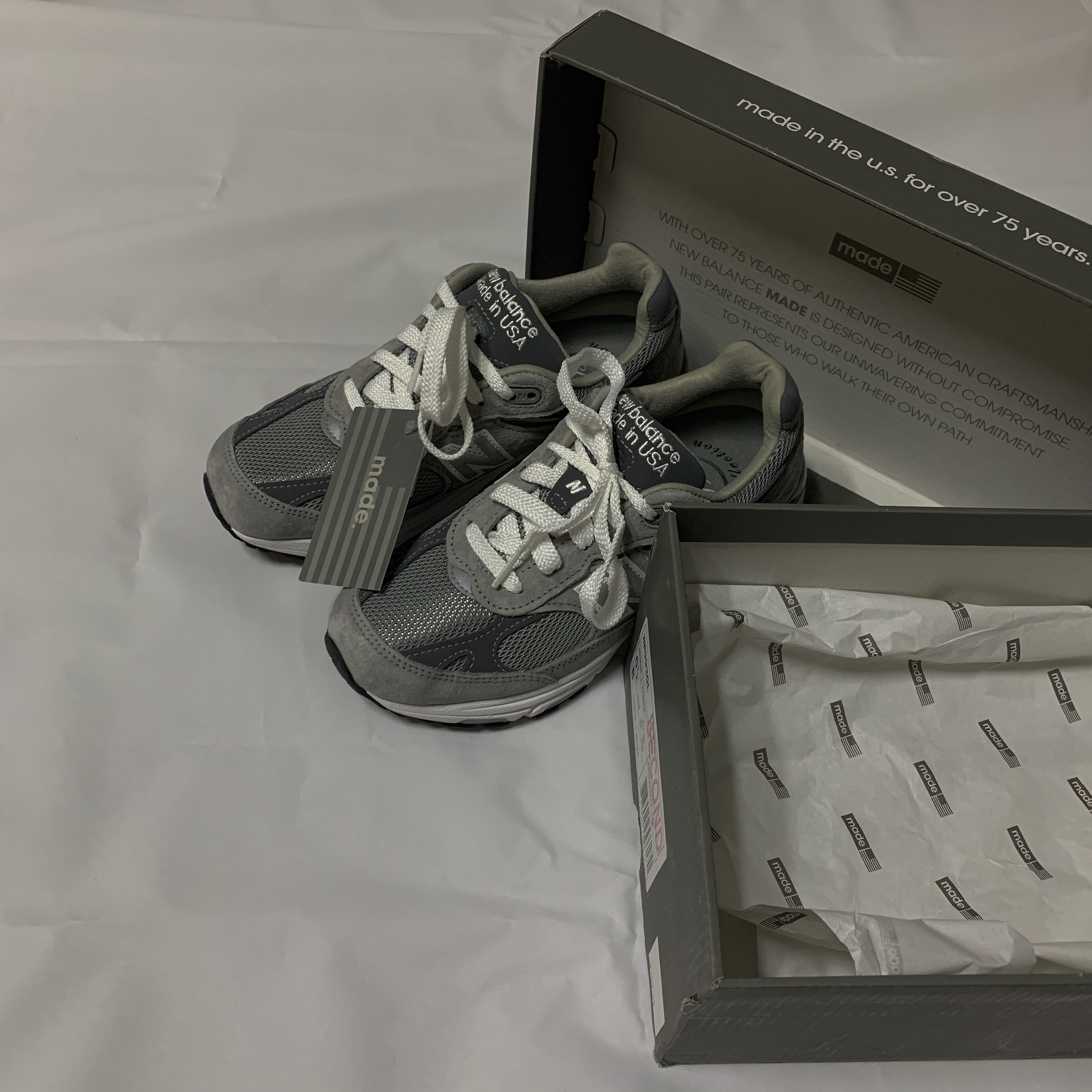New Balance 993 Made in USA Grey - D Standard 착용 스타일 - 1