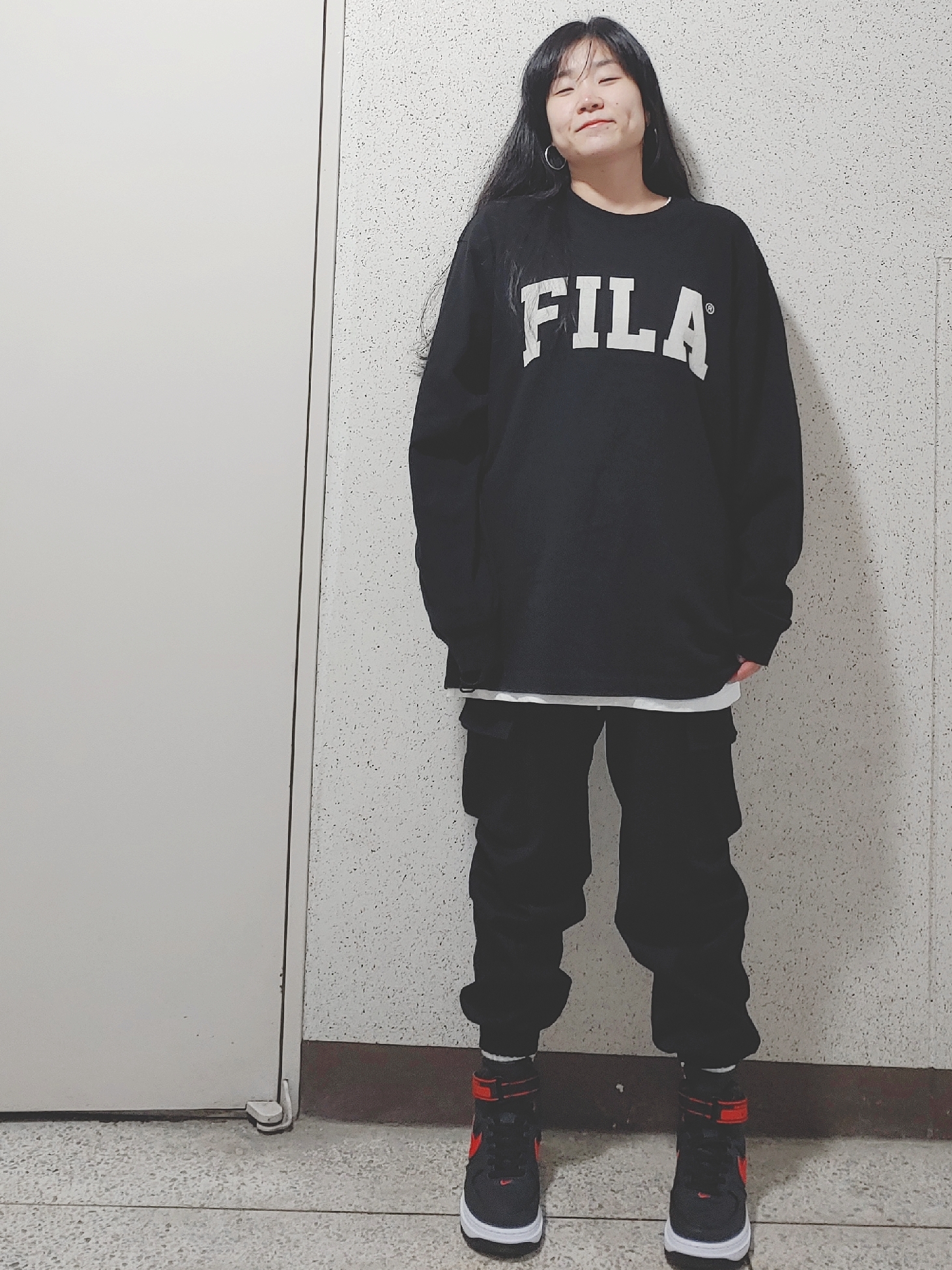 Nike Air Force 1 Boot Black Red 착용 스타일 - 5