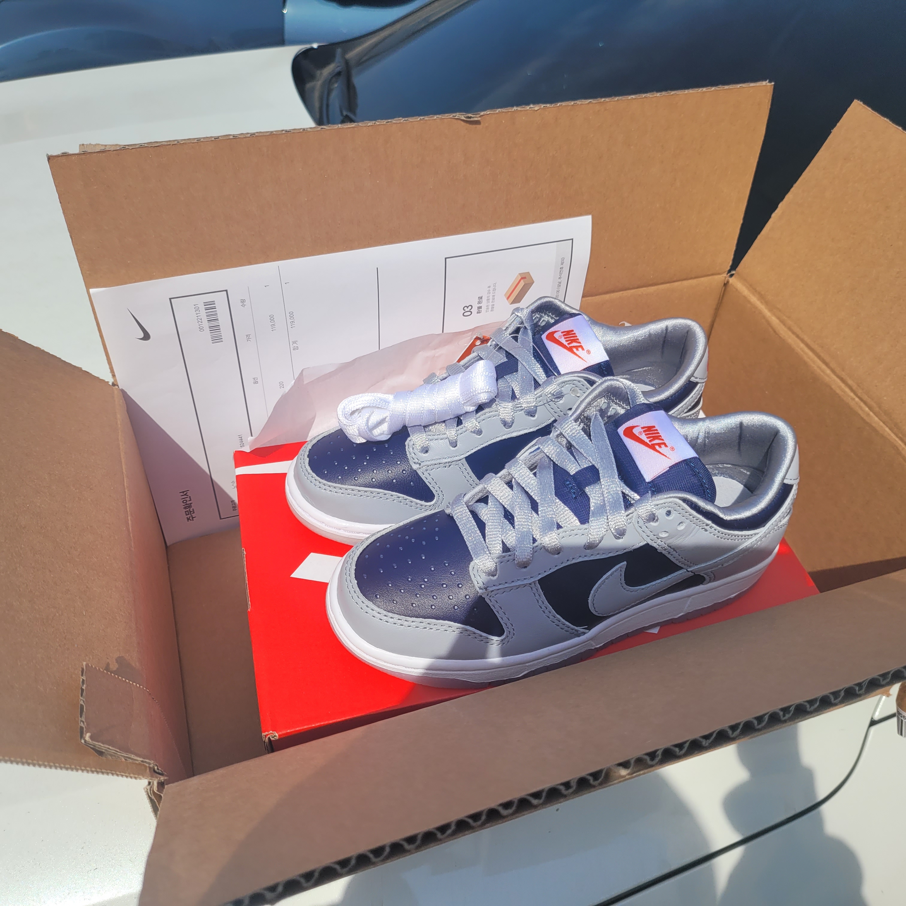 (W) Nike Dunk Low SP College Navy 착용 스타일 - 3