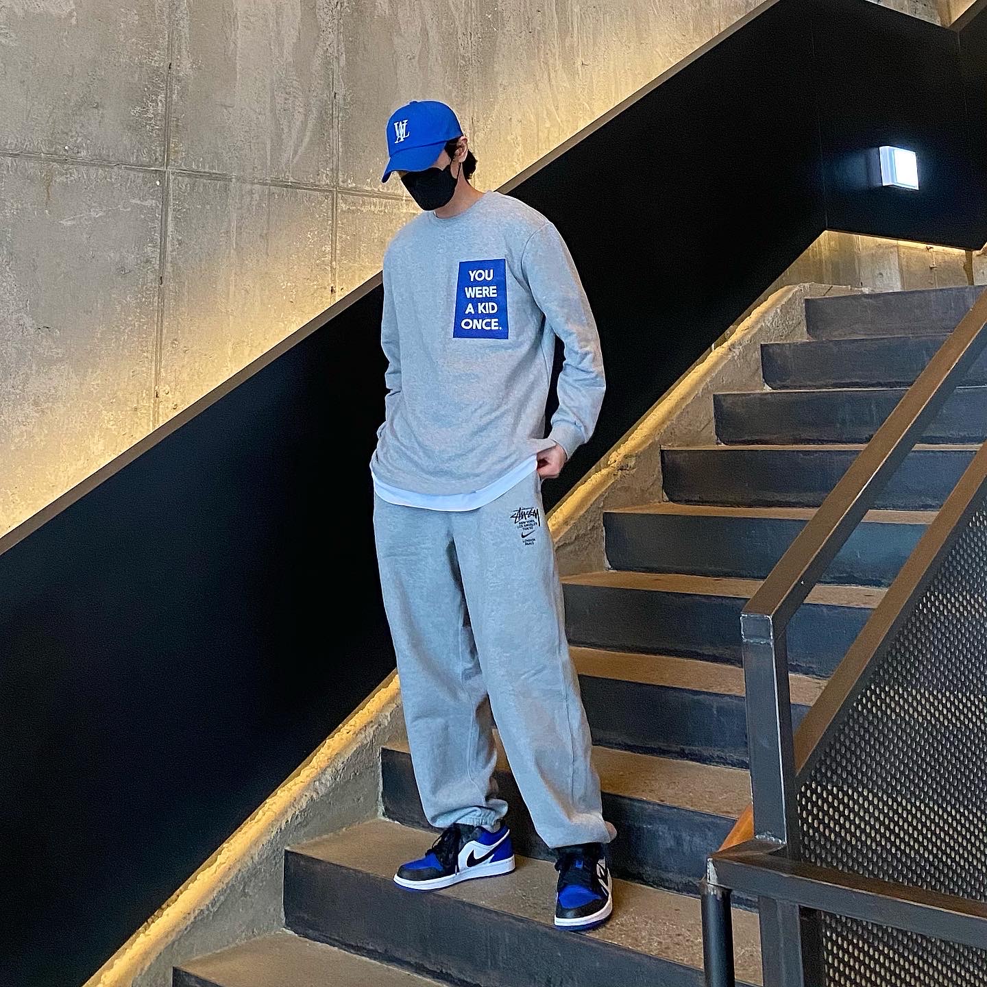Jordan 1 Low Royal Toe, Nike x Stussy NRG ZR Fleece Pants Heather Grey - US/EU 착용 스타일