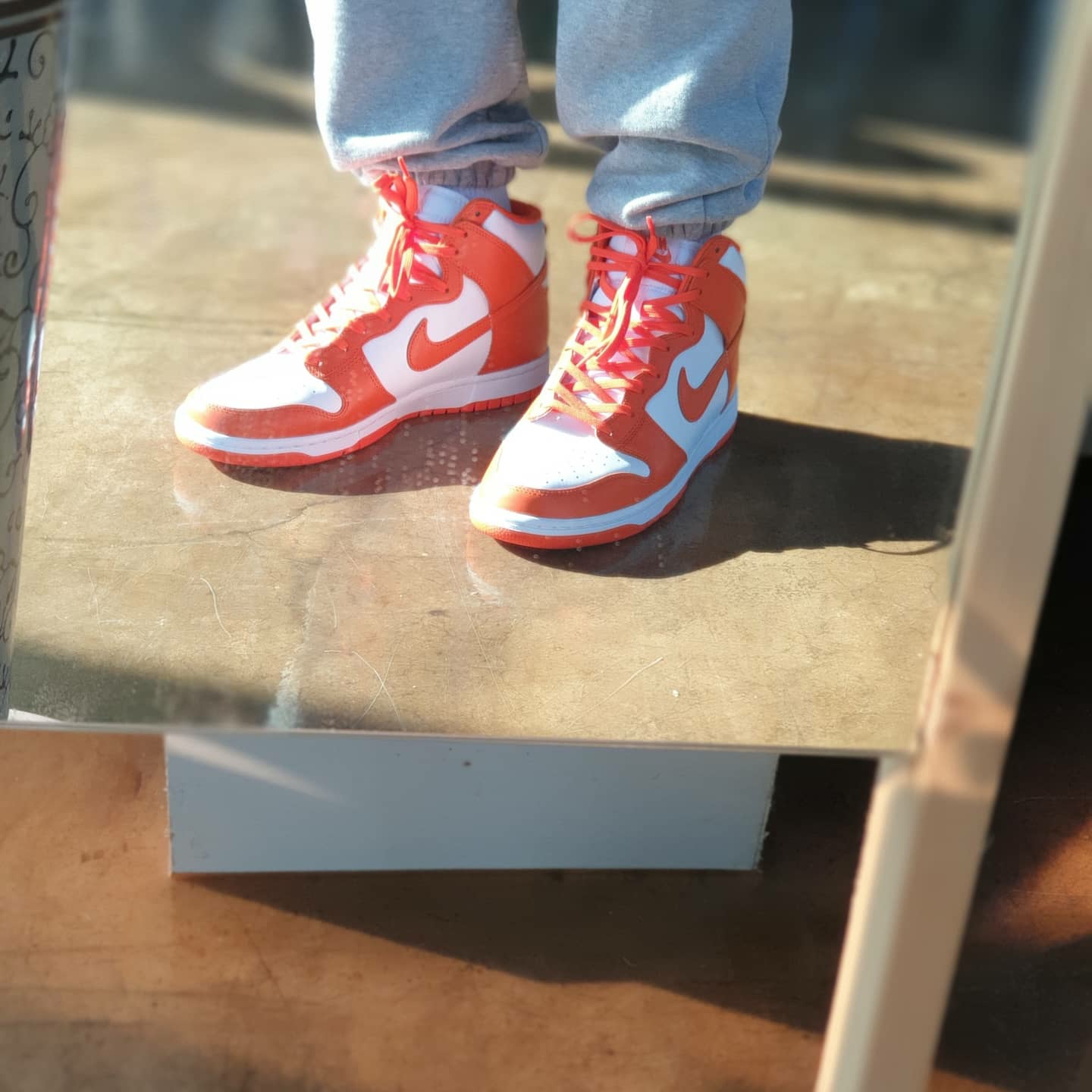 (W) Nike Dunk High Orange Blaze 착용 스타일 - 3