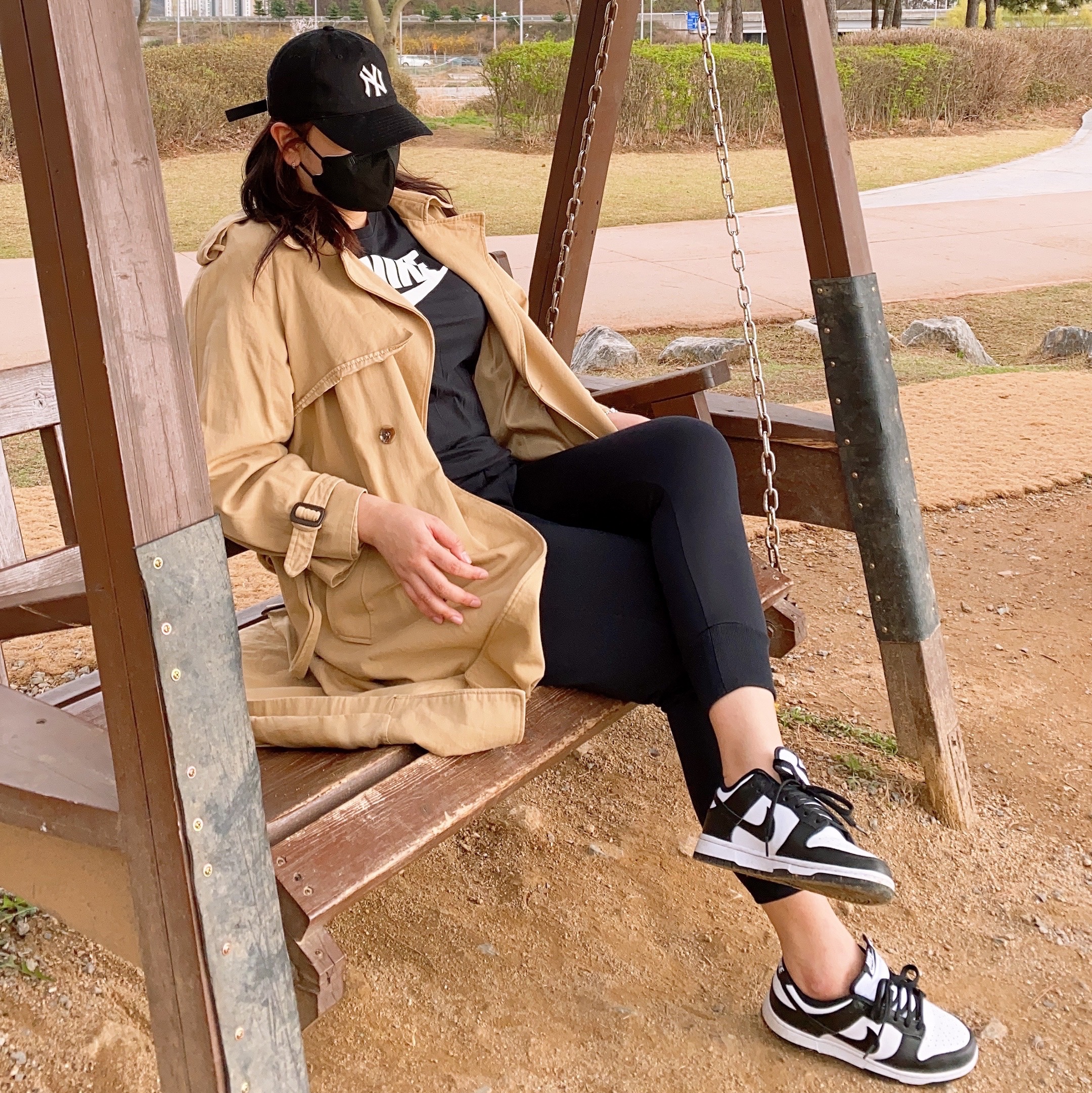 (W) Nike Dunk Low Black 착용 스타일