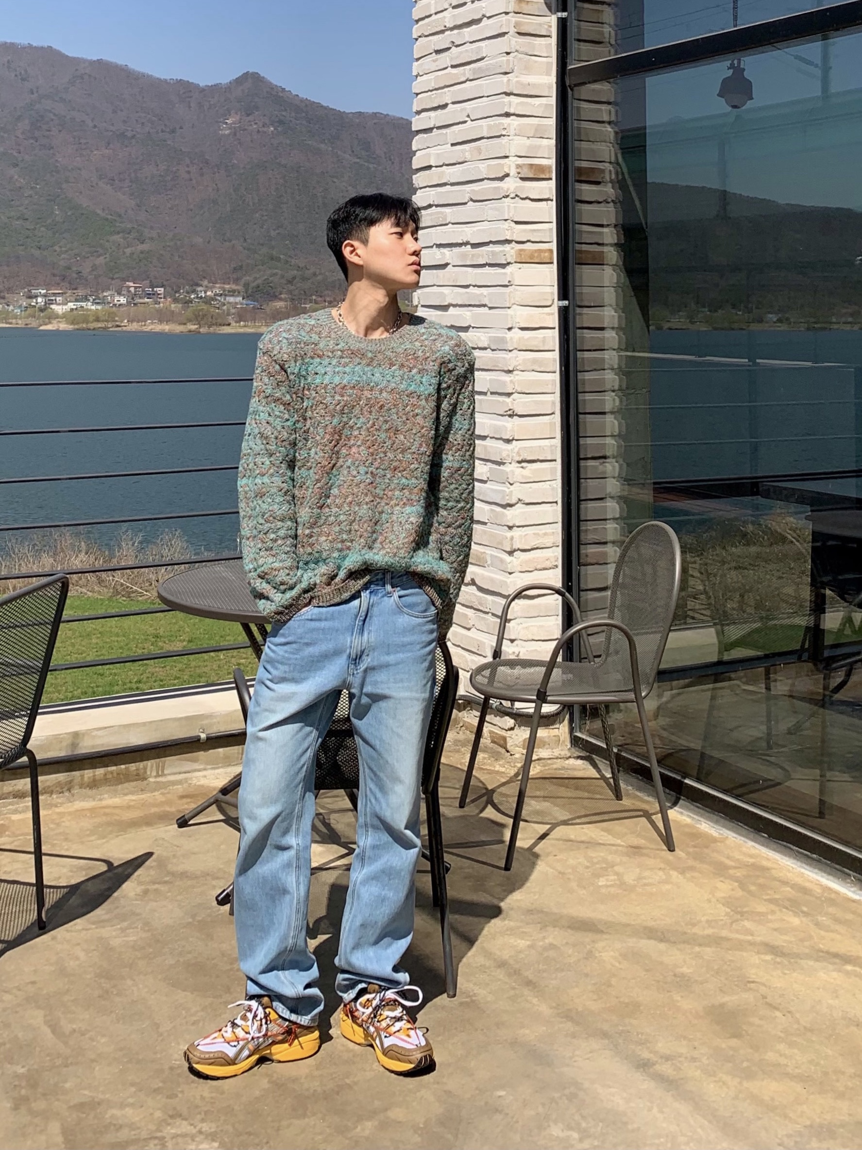 Asics x Andersson Bell Gel-1090 White Orange 착용 스타일 - 1