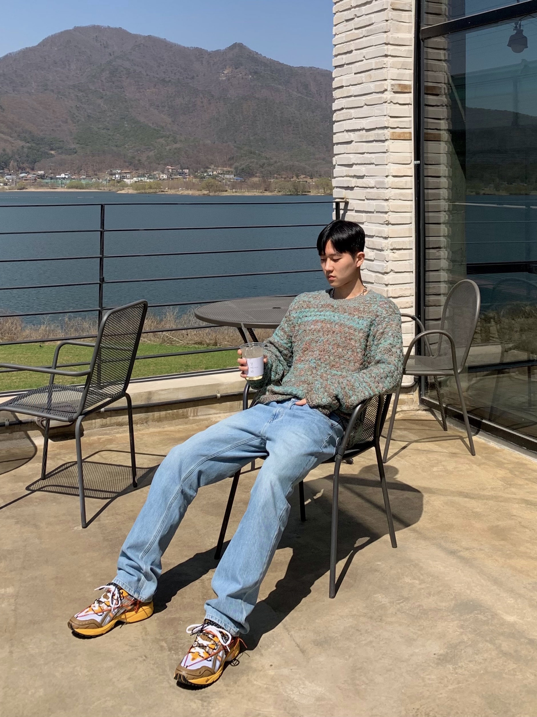 Asics x Andersson Bell Gel-1090 White Orange 착용 스타일 - 2