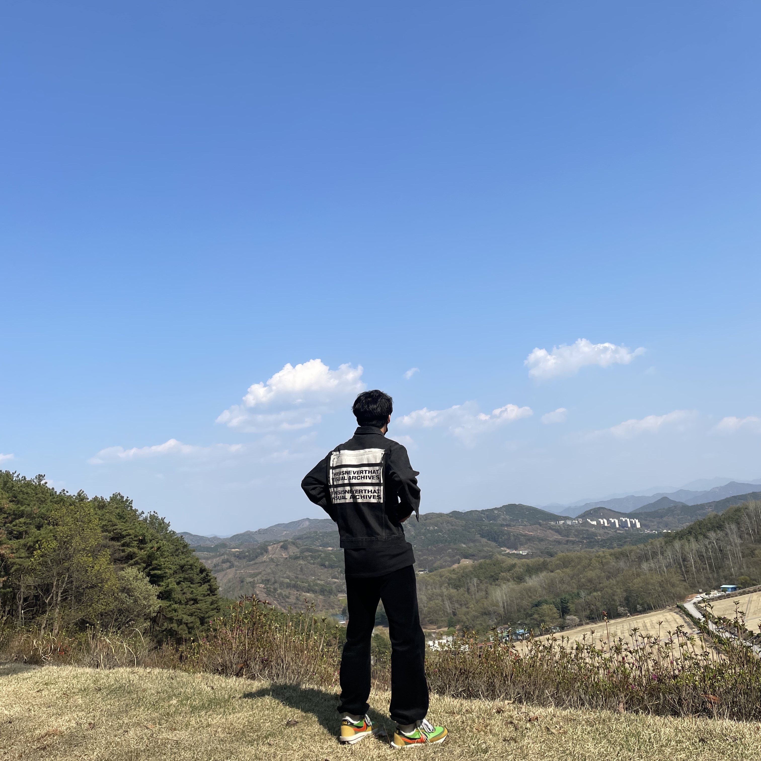 Nike x Sacai LDWaffle Green Multi 착용 스타일 - 2