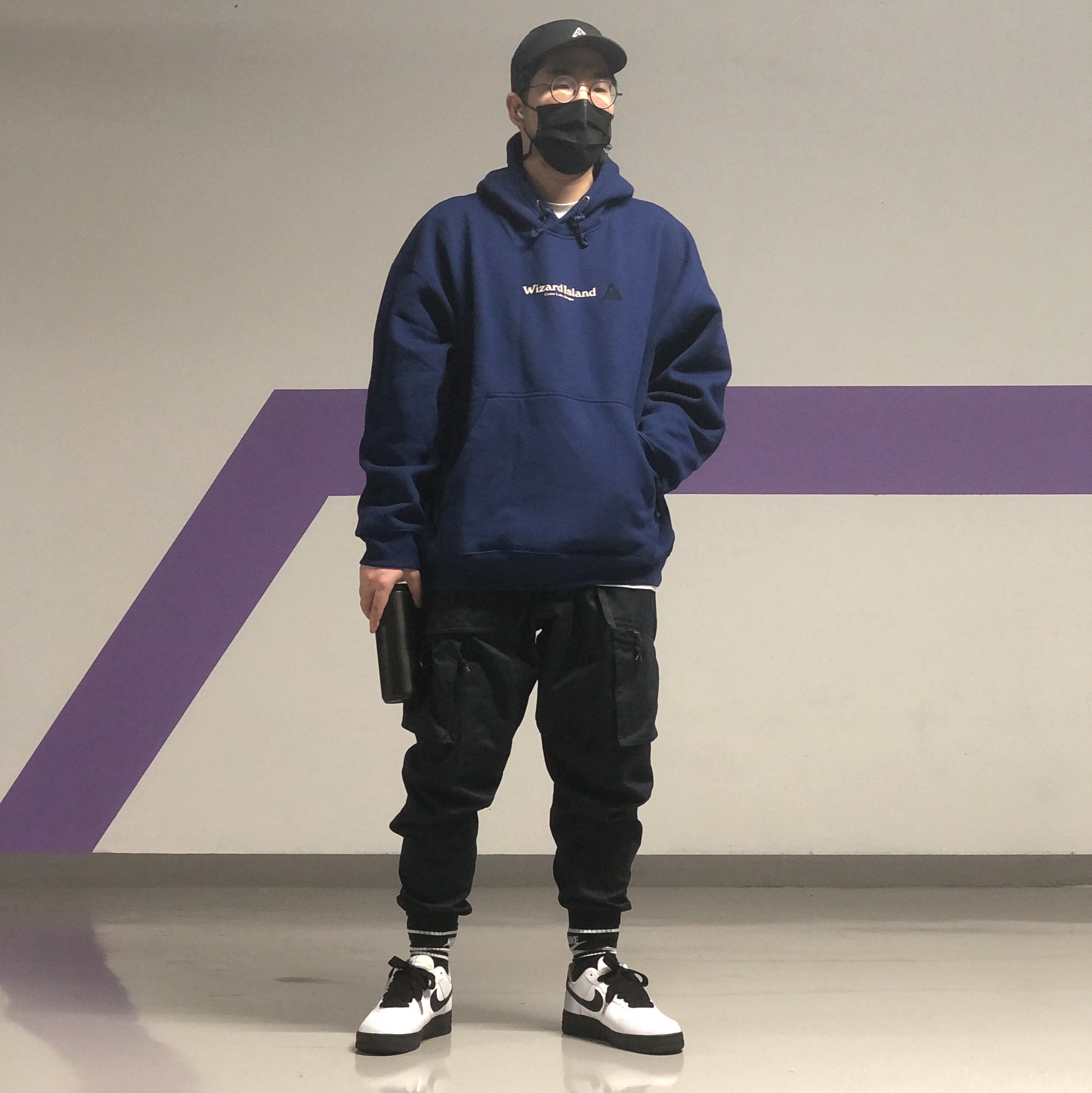 Nike NRG ACG Hoodie Wizard Blue Void - Asia, Nike Air Force 1 Low White Black Midsole 착용 스타일 - 2
