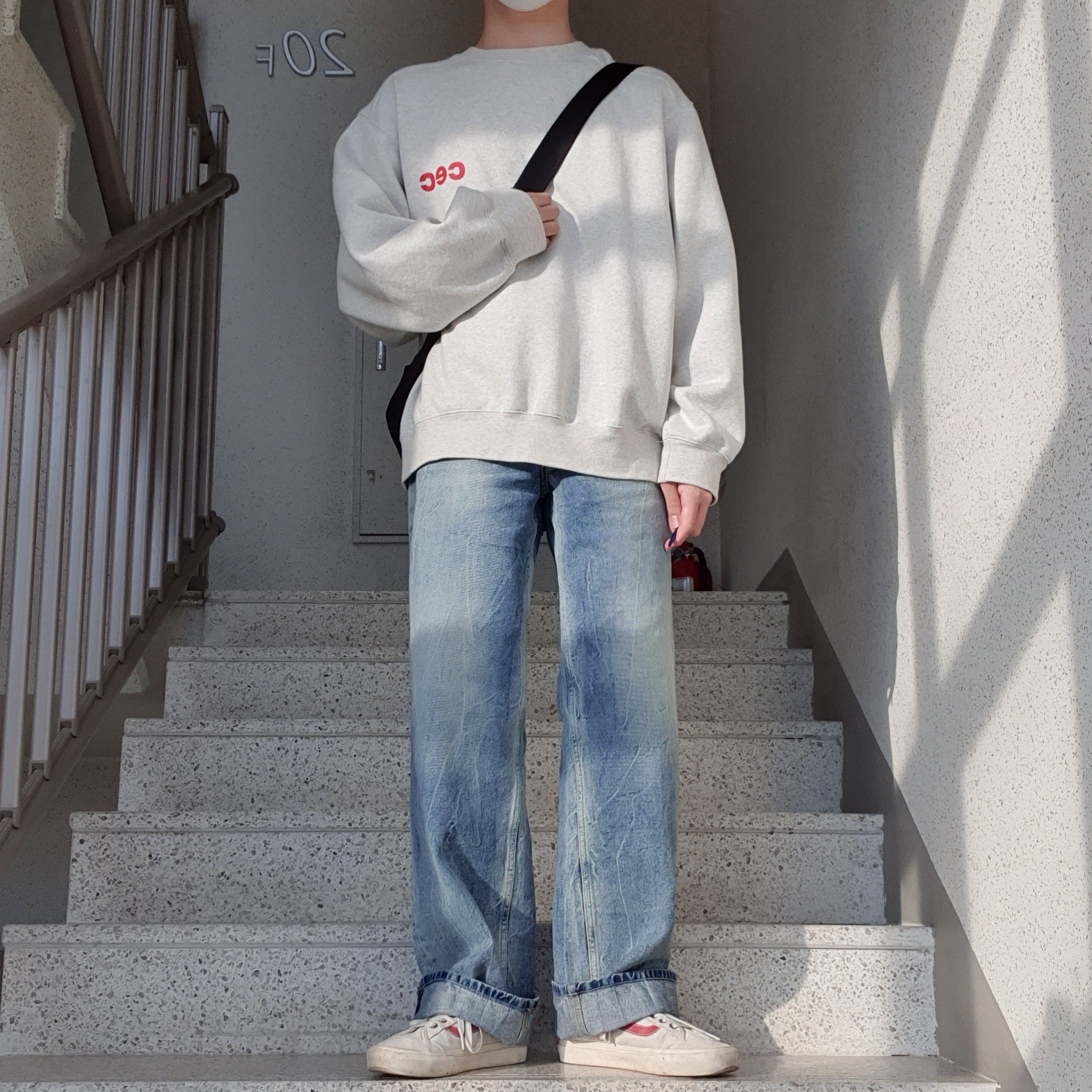 Vans Style 36 Marshmallow Racing Red 착용 스타일