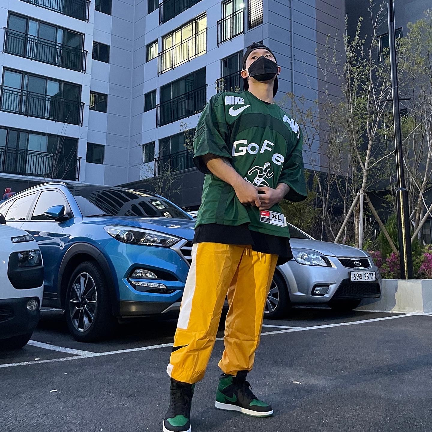 Nike x Cactus Plant Flea Market S/S Jersey Green - Asia, Jordan 1 Retro High OG Pine Green Black 착용 스타일 - 2