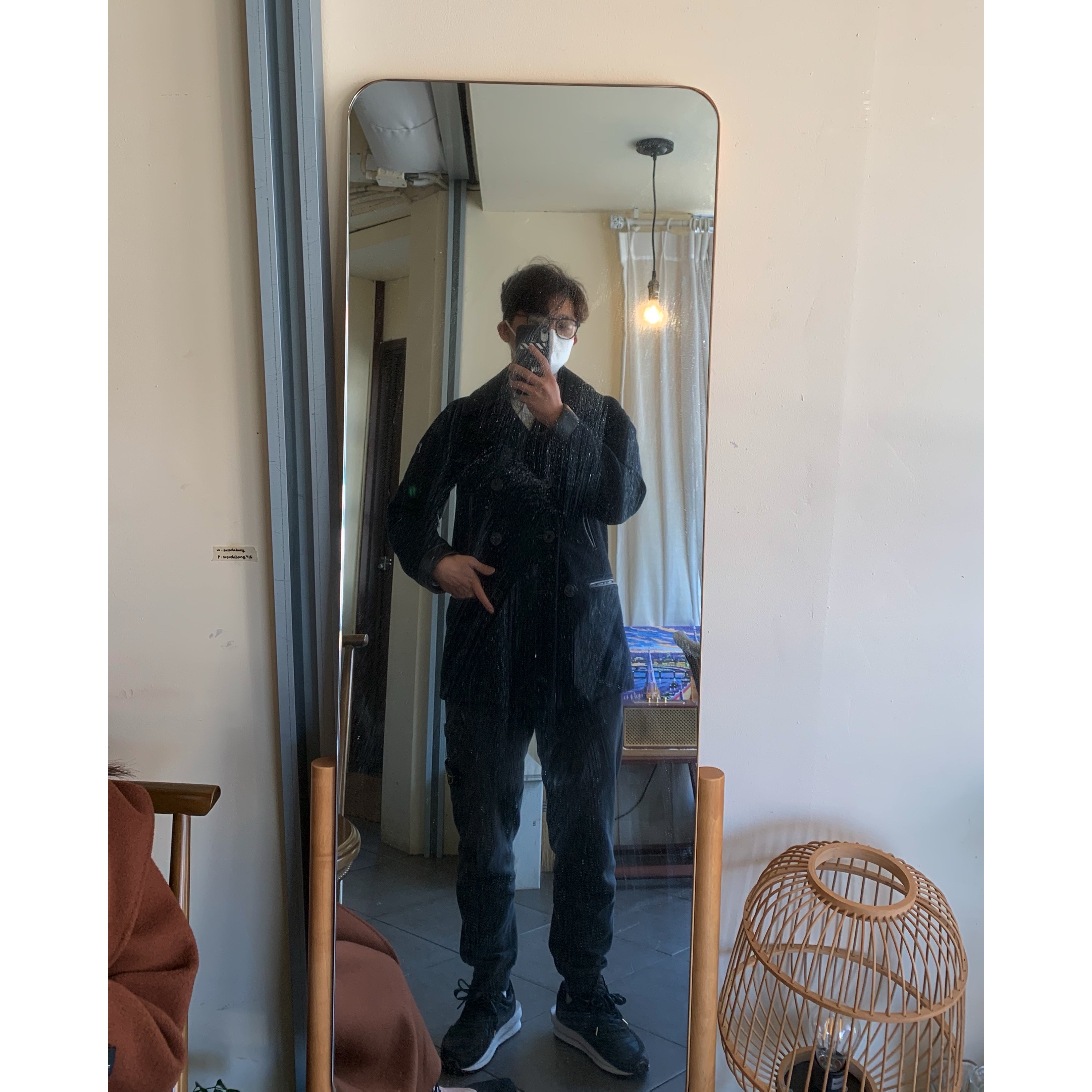 Nike x Sacai LDWaffle Black Nylon 착용 스타일