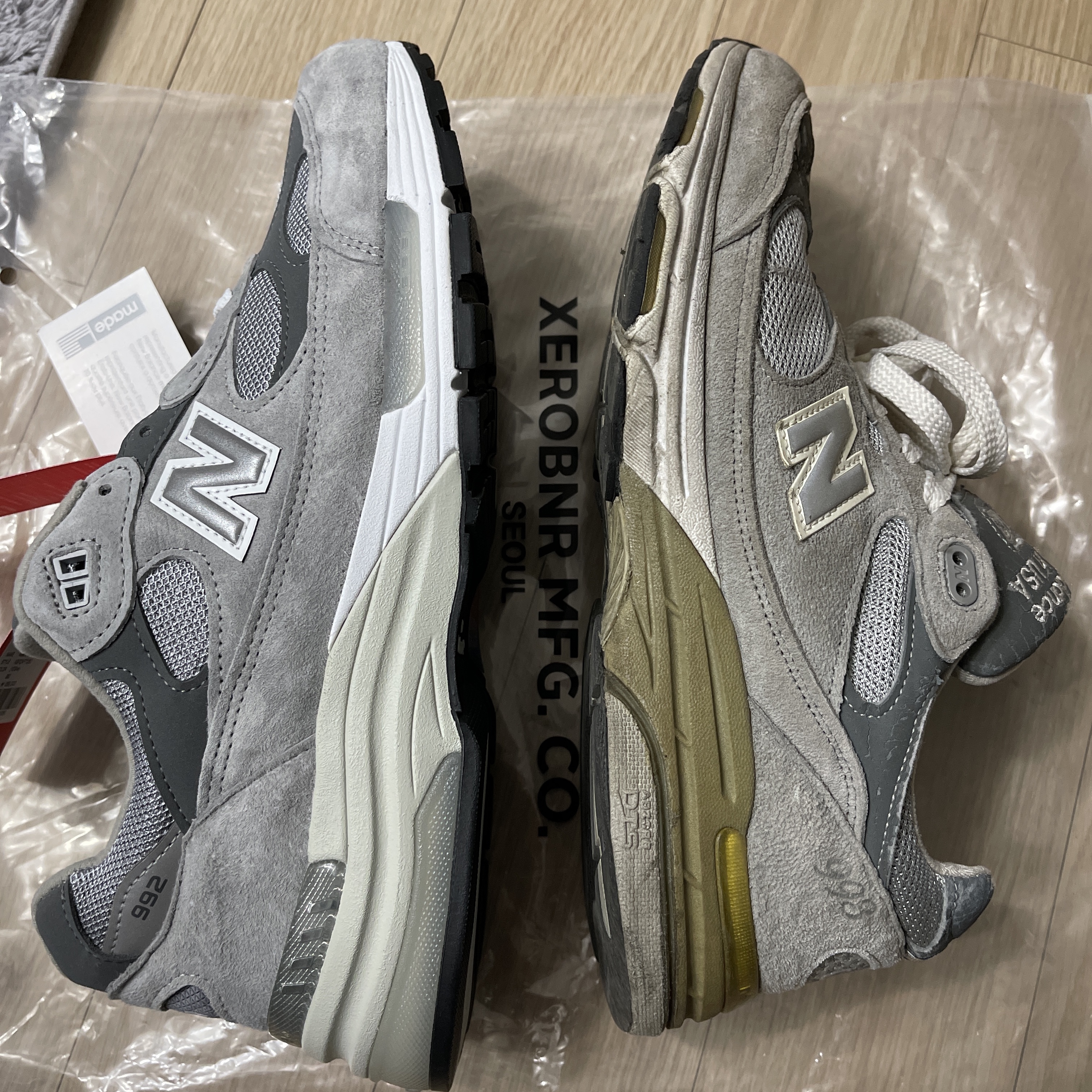 New Balance 992 Made in USA Grey - D Standard 착용 스타일 - 4