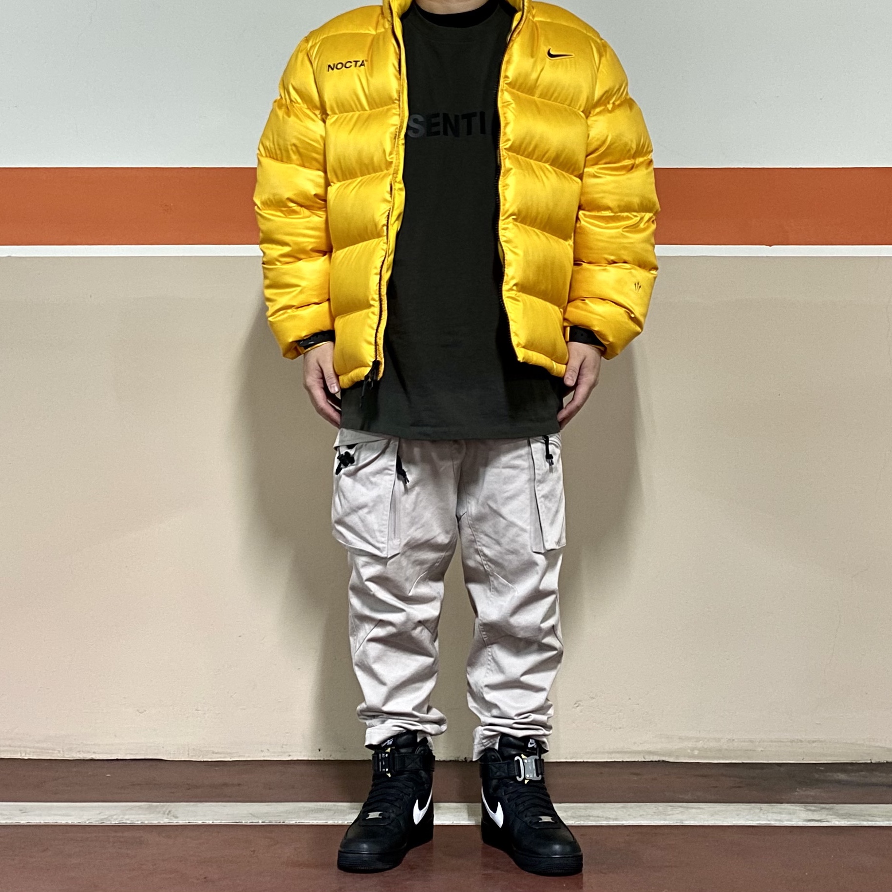 Nike x 1017 Alyx 9SM Air Force 1 High Black White 2020 착용 스타일