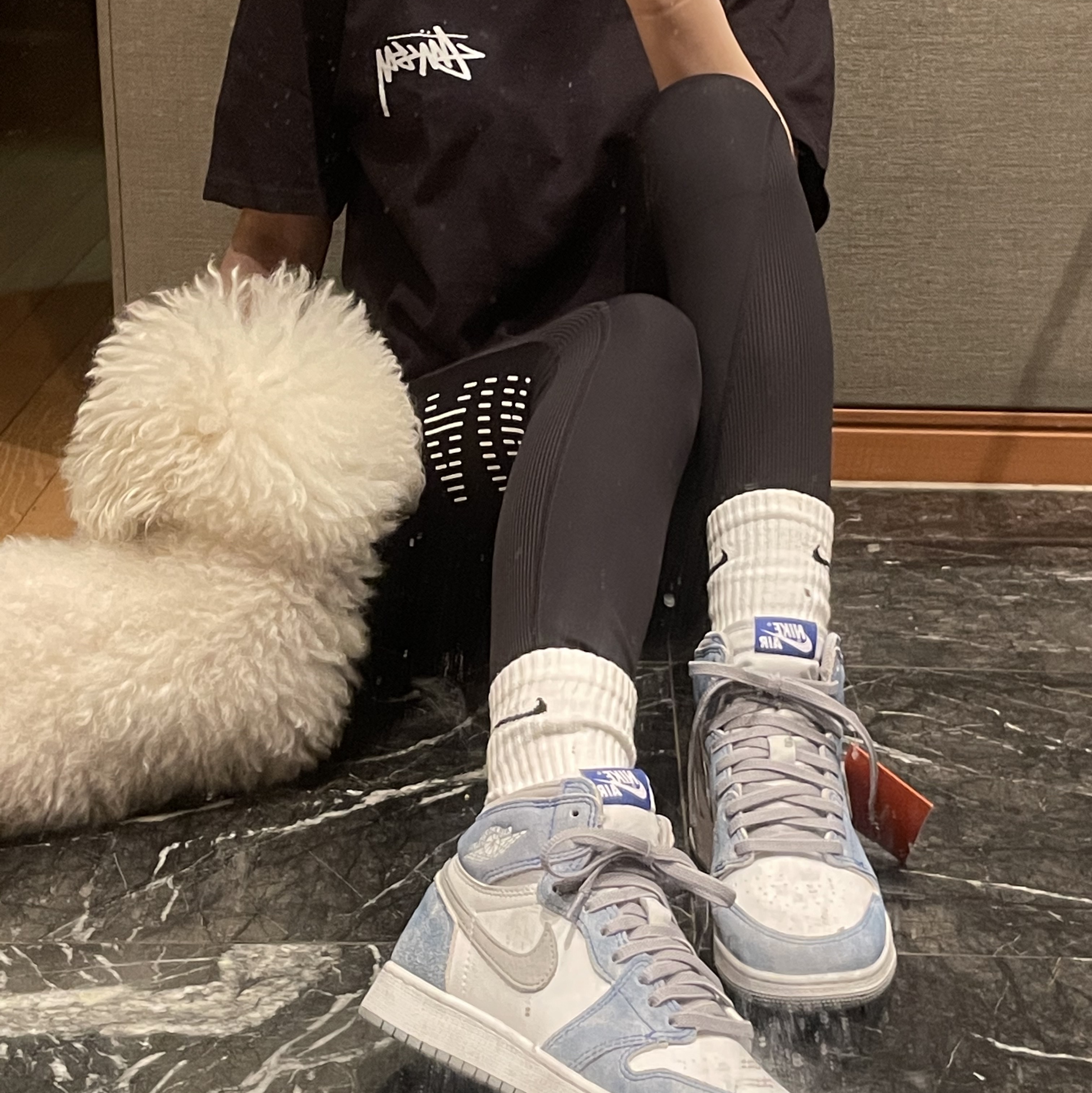 (GS) Jordan 1 Retro High OG Hyper Royal, Jordan 1 Retro High OG Hyper Royal 착용 스타일