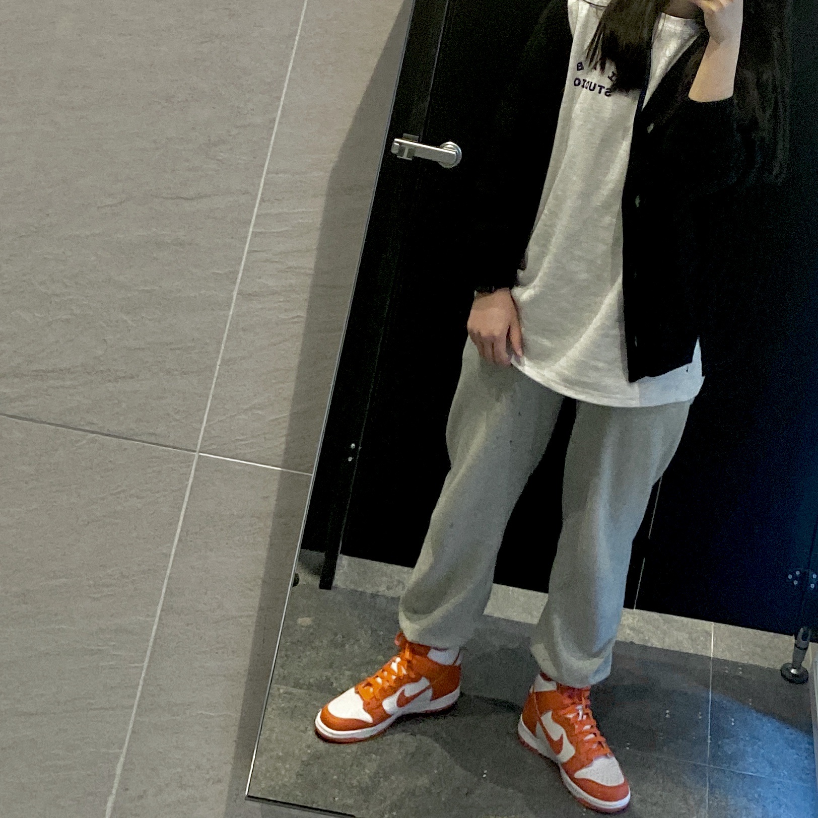 (GS) Nike Dunk High Orange Blaze, Nike Dunk High Retro Orange Blaze 착용 스타일
