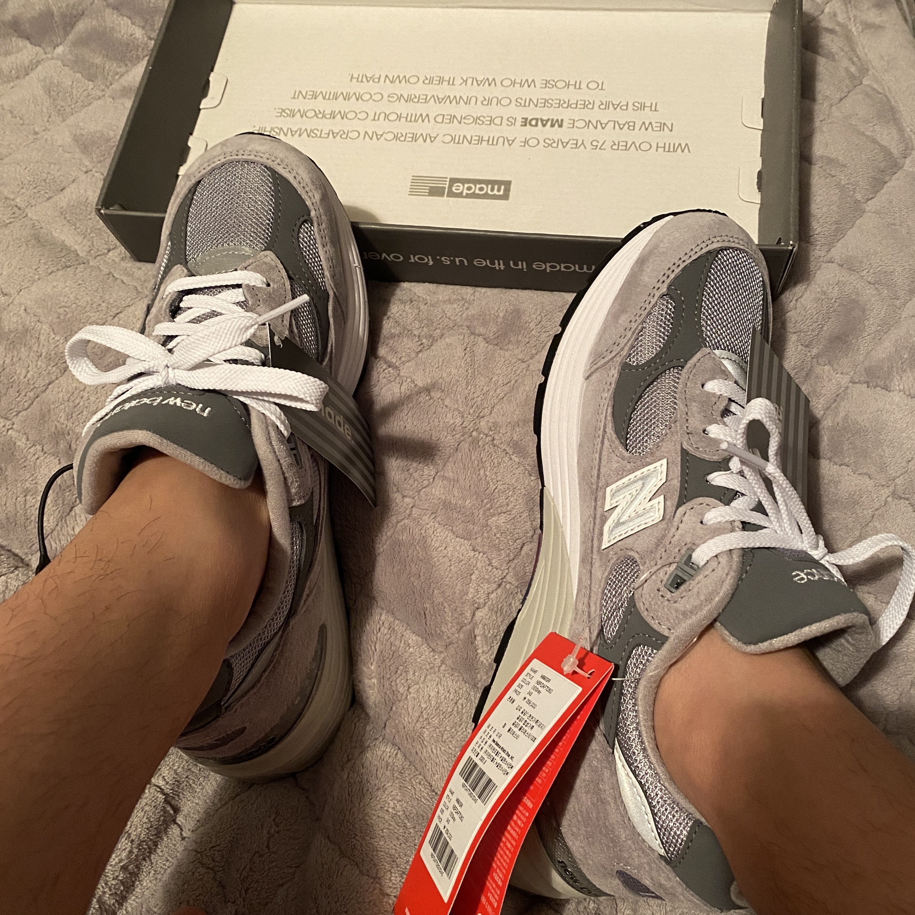 New Balance 992 Made in USA Grey - D Standard 착용 스타일