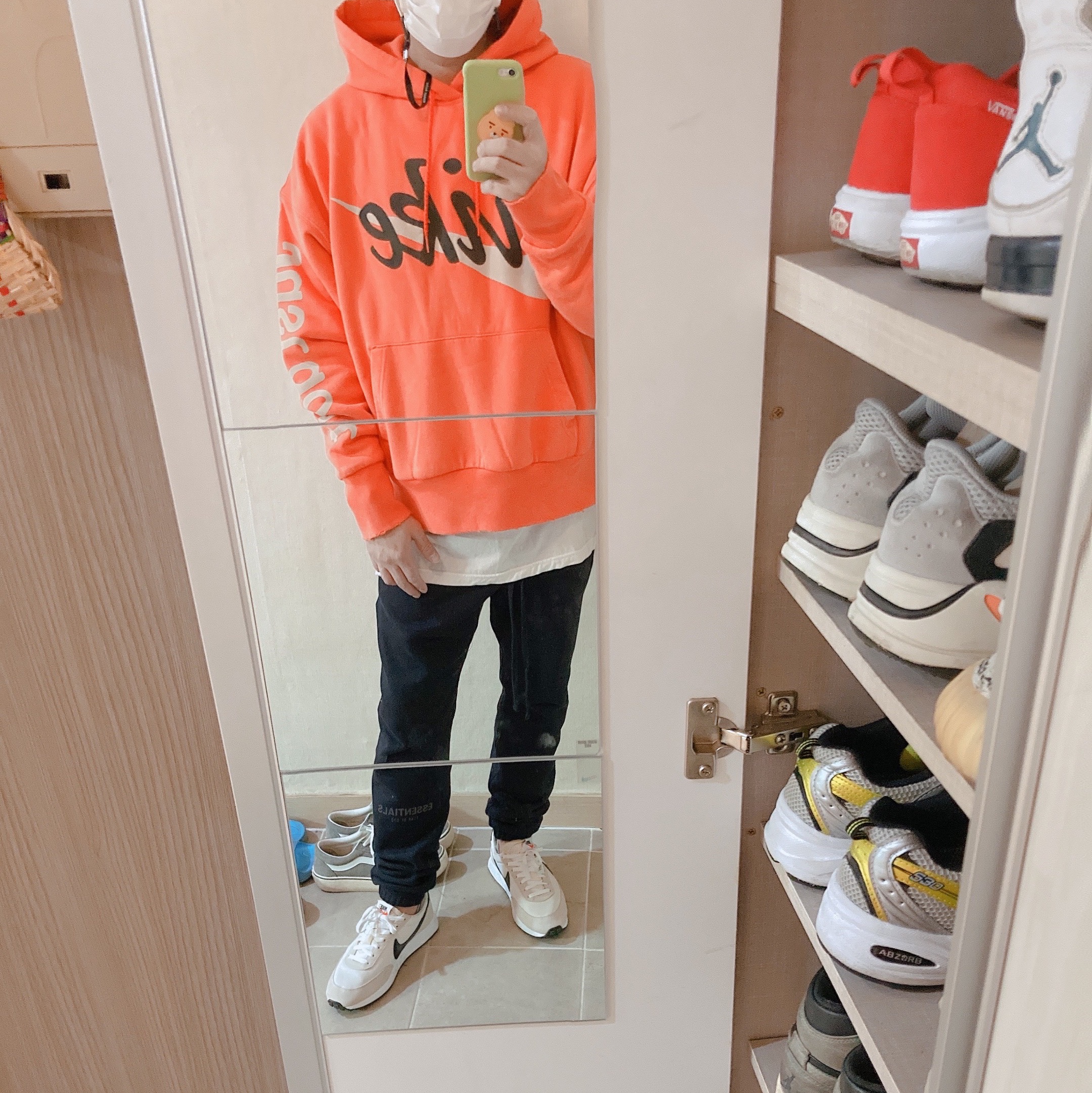 Nike x Cactus Plant Flea Market Shoebox Heavyweight Hooded Pullover Orange - Asia, Essentials Sweatpants Dark Slate/Black 2020 착용 스타일