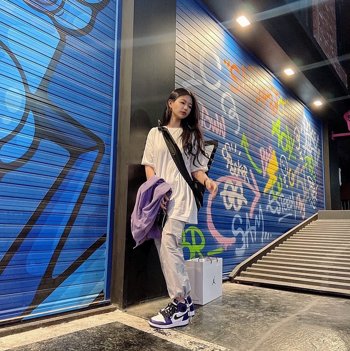 (GS) Jordan 1 Retro High OG Court Purple 2020 착용 스타일