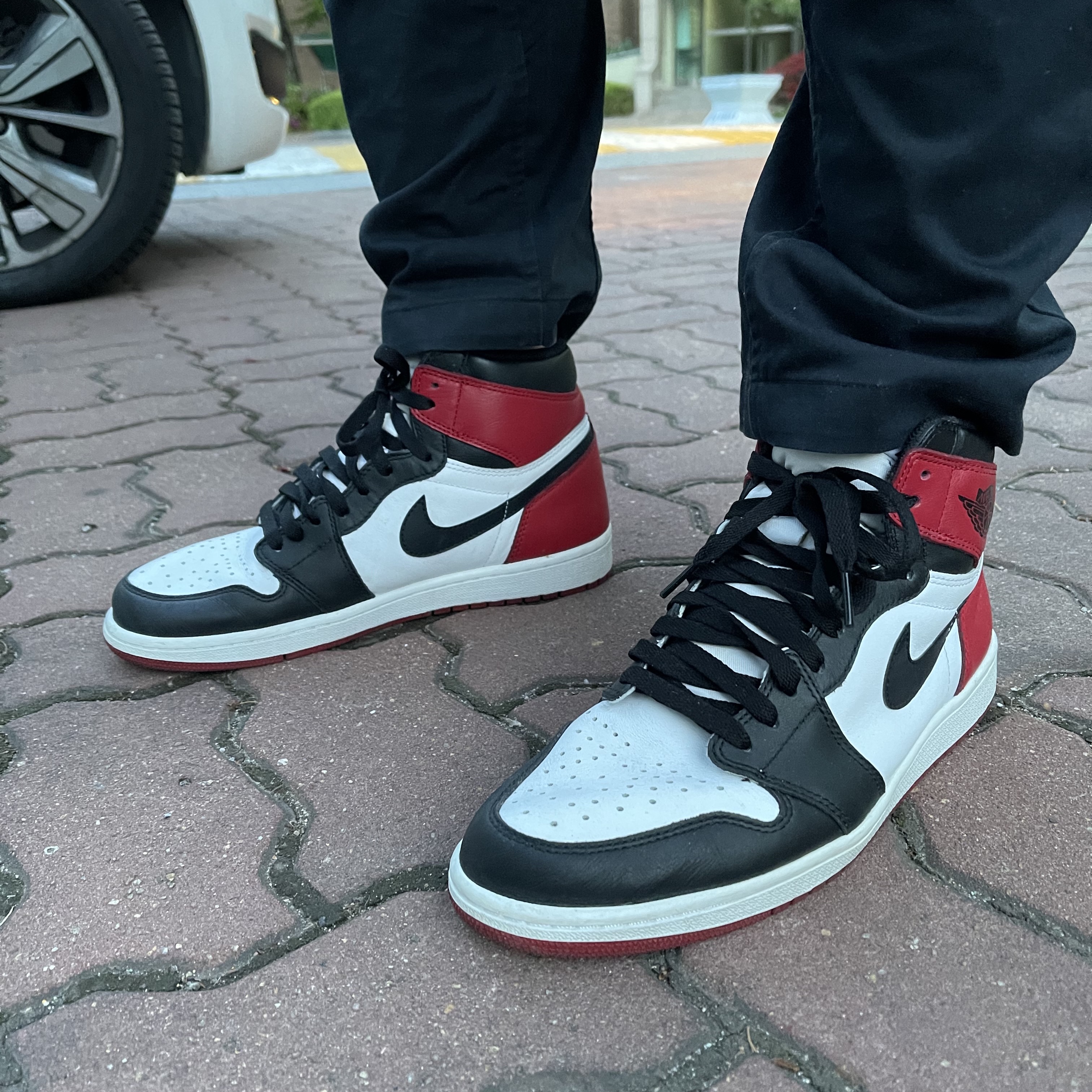 Jordan 1 Retro High OG Black Toe 2016, Supreme Cross Box Logo Hooded Sweatshirt Heather Grey - 20FW 착용 스타일 - 4