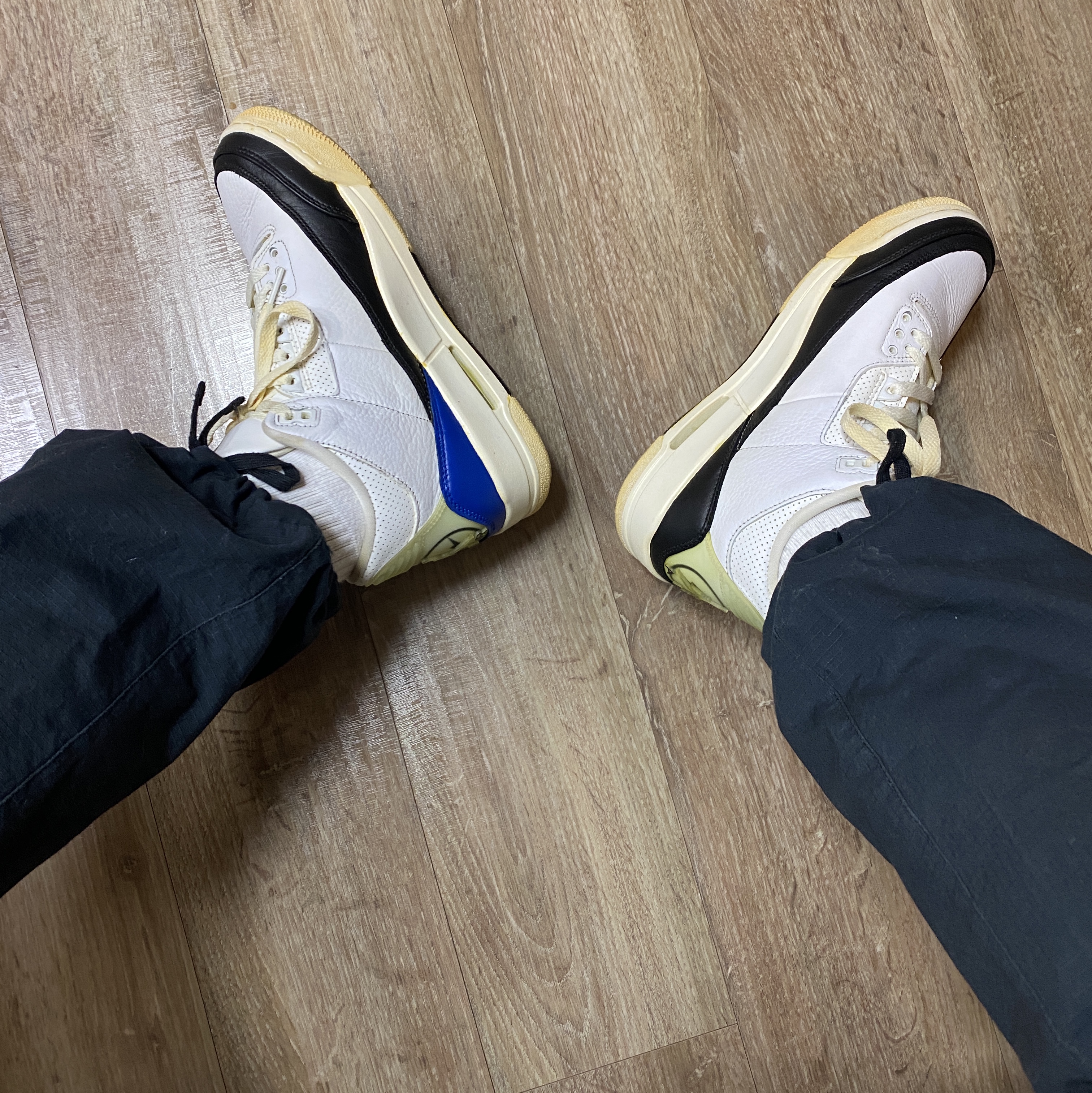 Jordan 3 x Fragment Retro SP White Black 착용 스타일 - 4