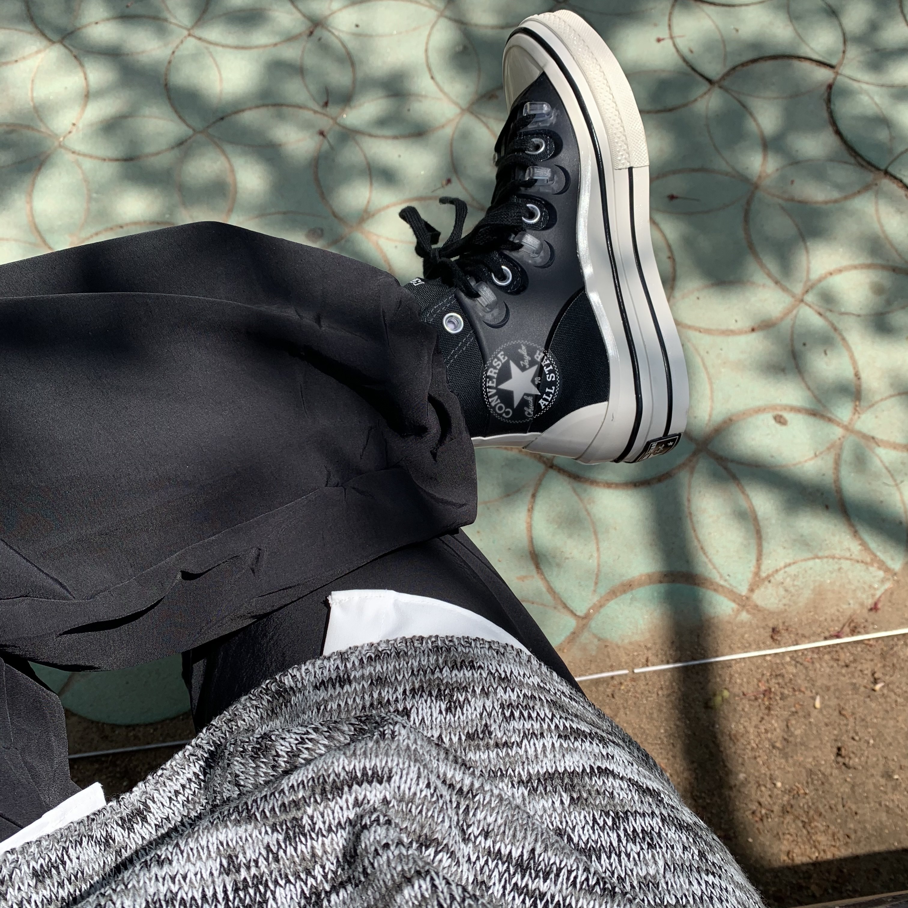 Converse x Kim Jones Chuck 70 Utility Wave High Black 착용 스타일