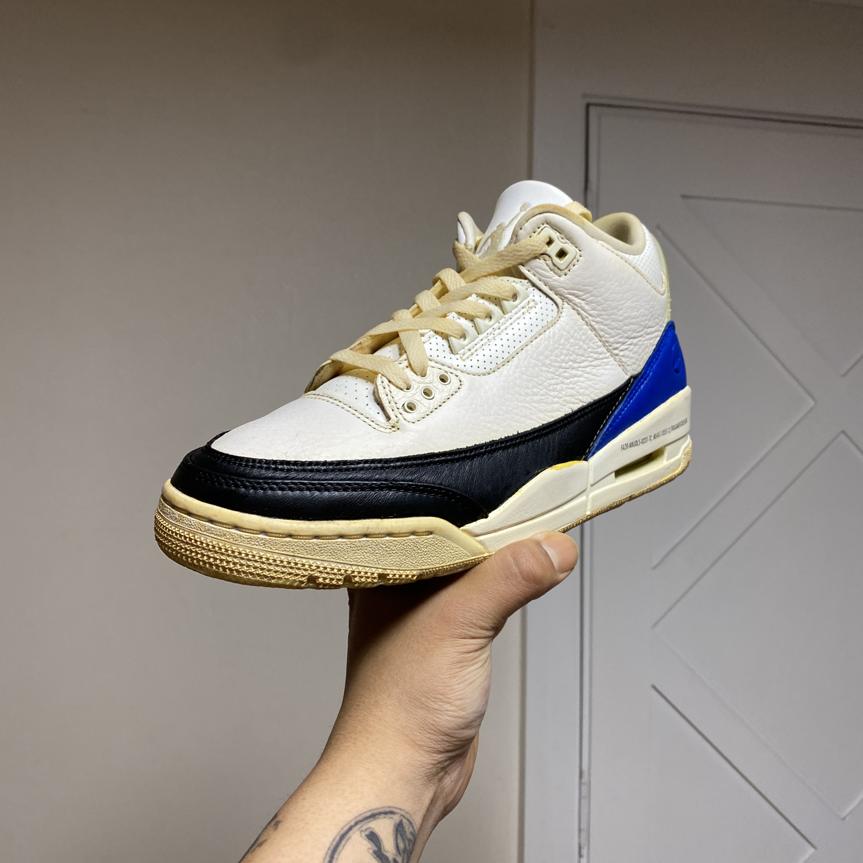Jordan 3 x Fragment Retro SP White Black 착용 스타일 - 2