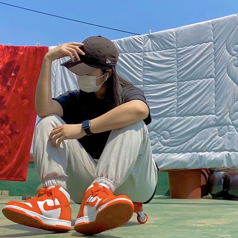 (GS) Nike Dunk High Orange Blaze, (W) Nike Dunk High Orange Blaze 착용 스타일