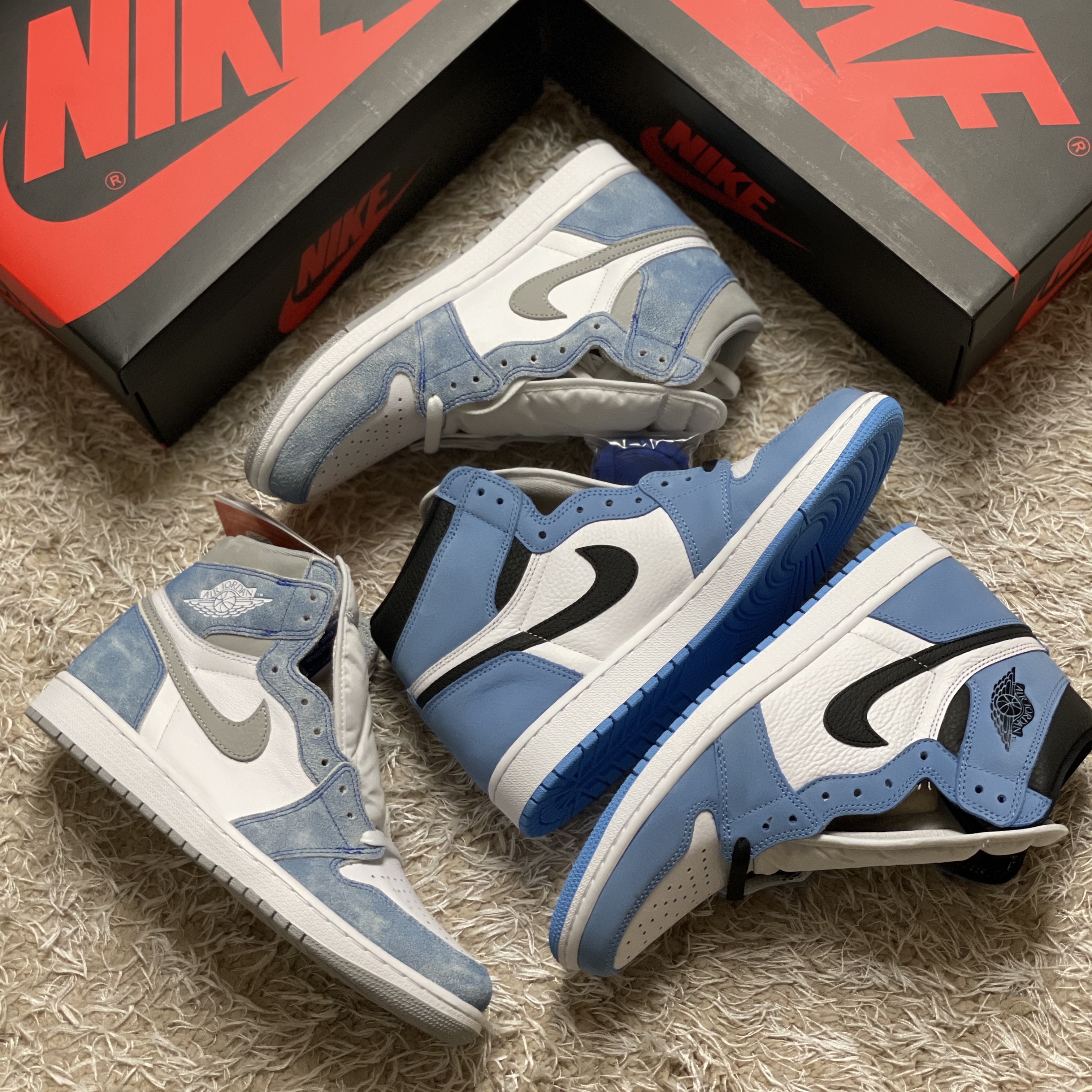 Jordan 1 Retro High OG Hyper Royal, Jordan 1 Retro High OG University Blue 착용 스타일